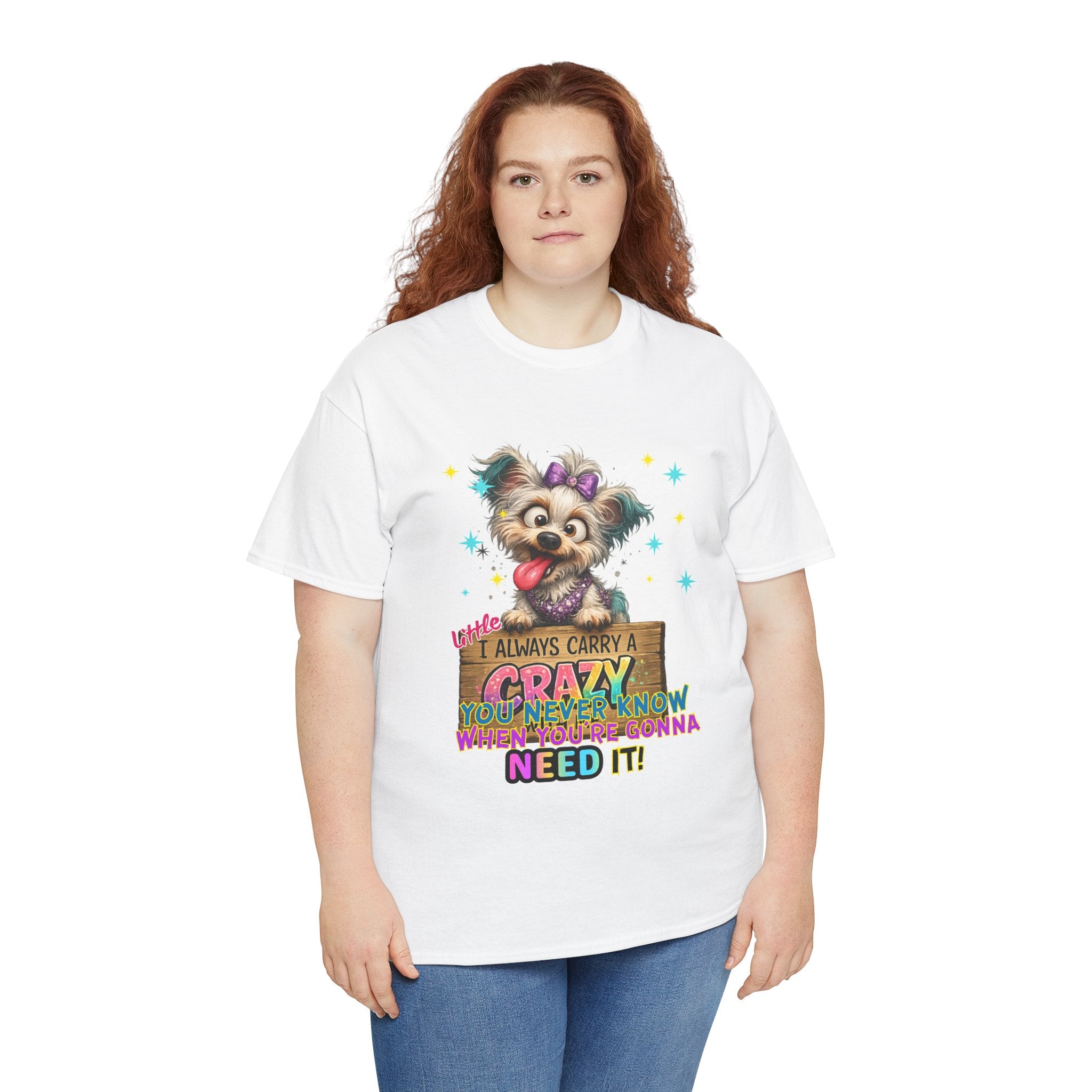 Dog Lover T-Shirt - "I Always Carry a Crazy Dog Mom" Cute Puppy Graphic Tee