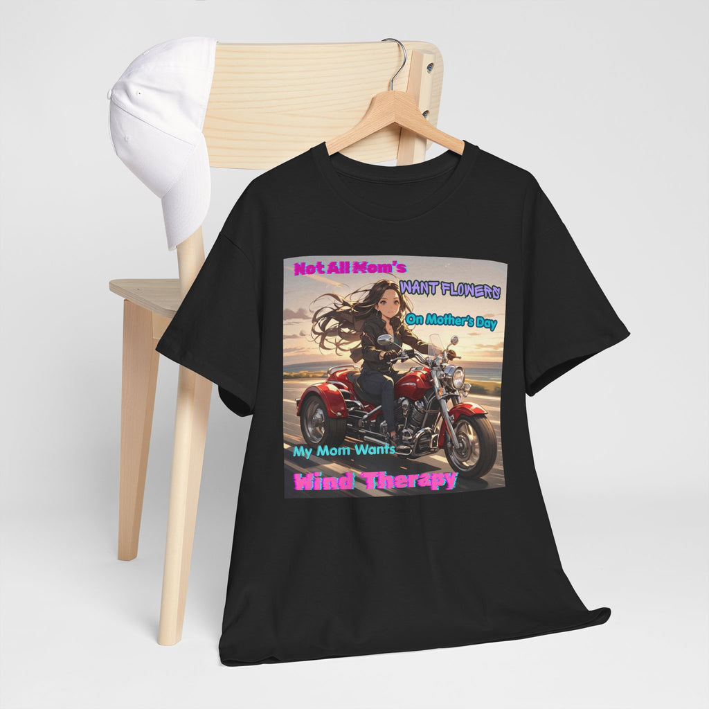 Wind Therapy Motorcycle Mother's Day T‑Shirt — Mom’s Motorcycle Ride Graphic Tee