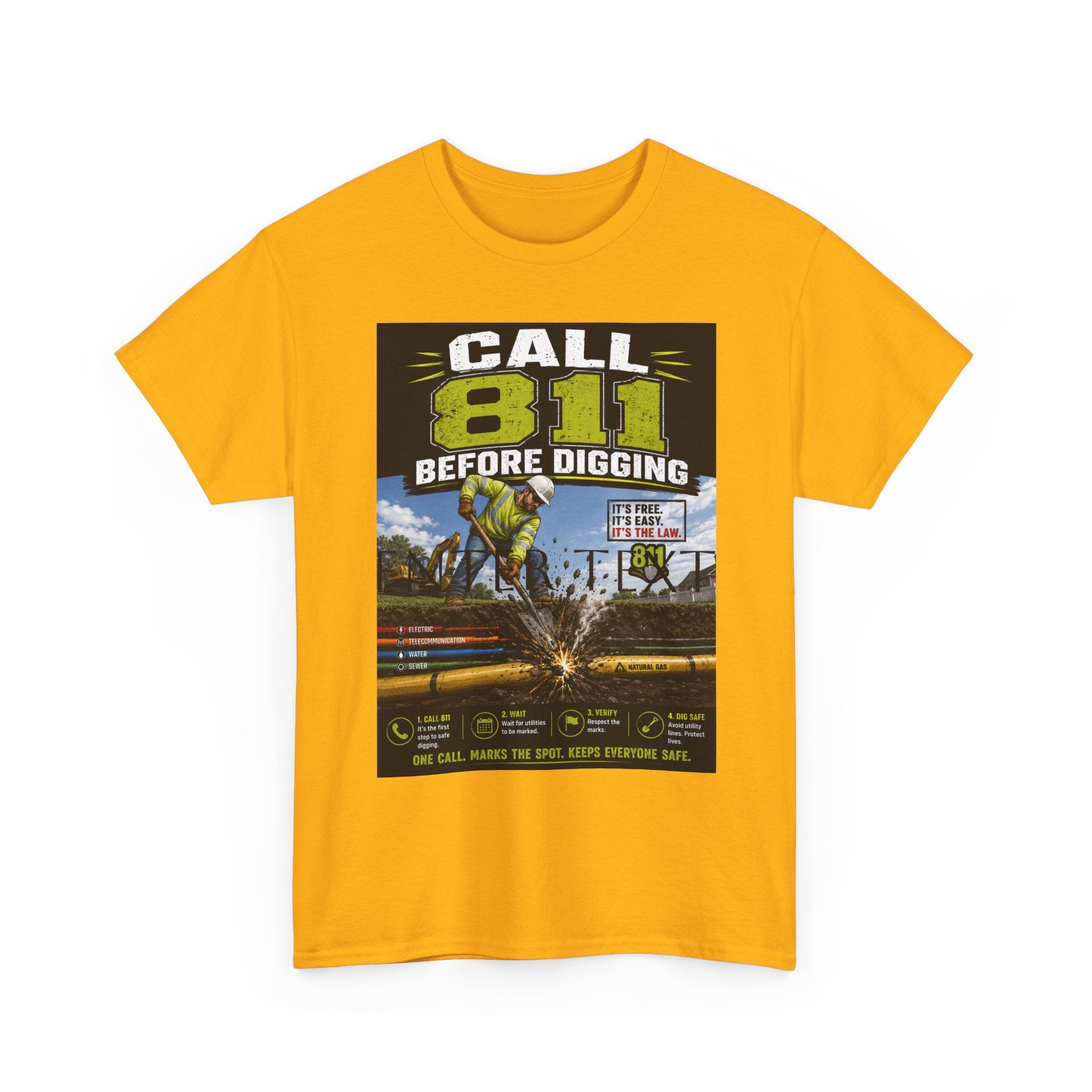 Call 811 Before Digging T-Shirt — Utility Safety Awareness Tee
