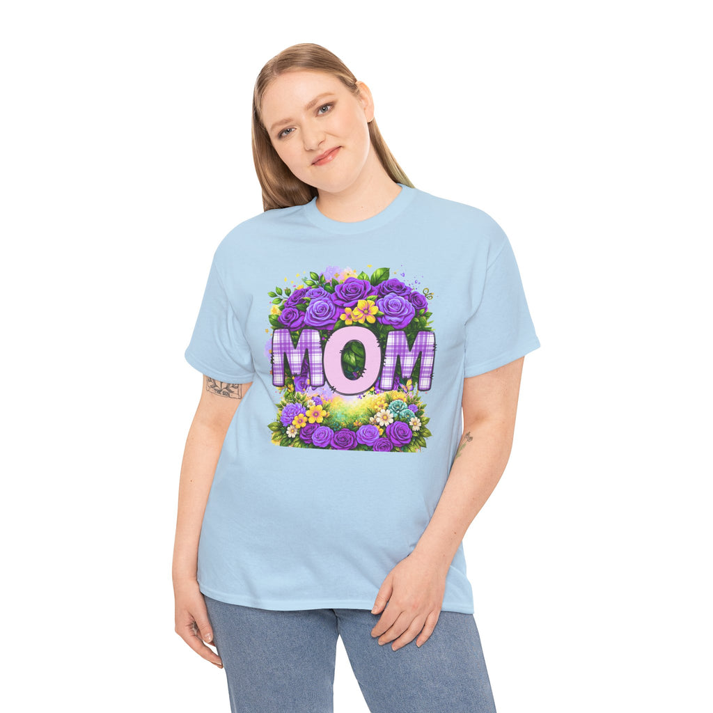 Mom Floral Graphic Tee — Purple Rose Mother’s Day Shirt