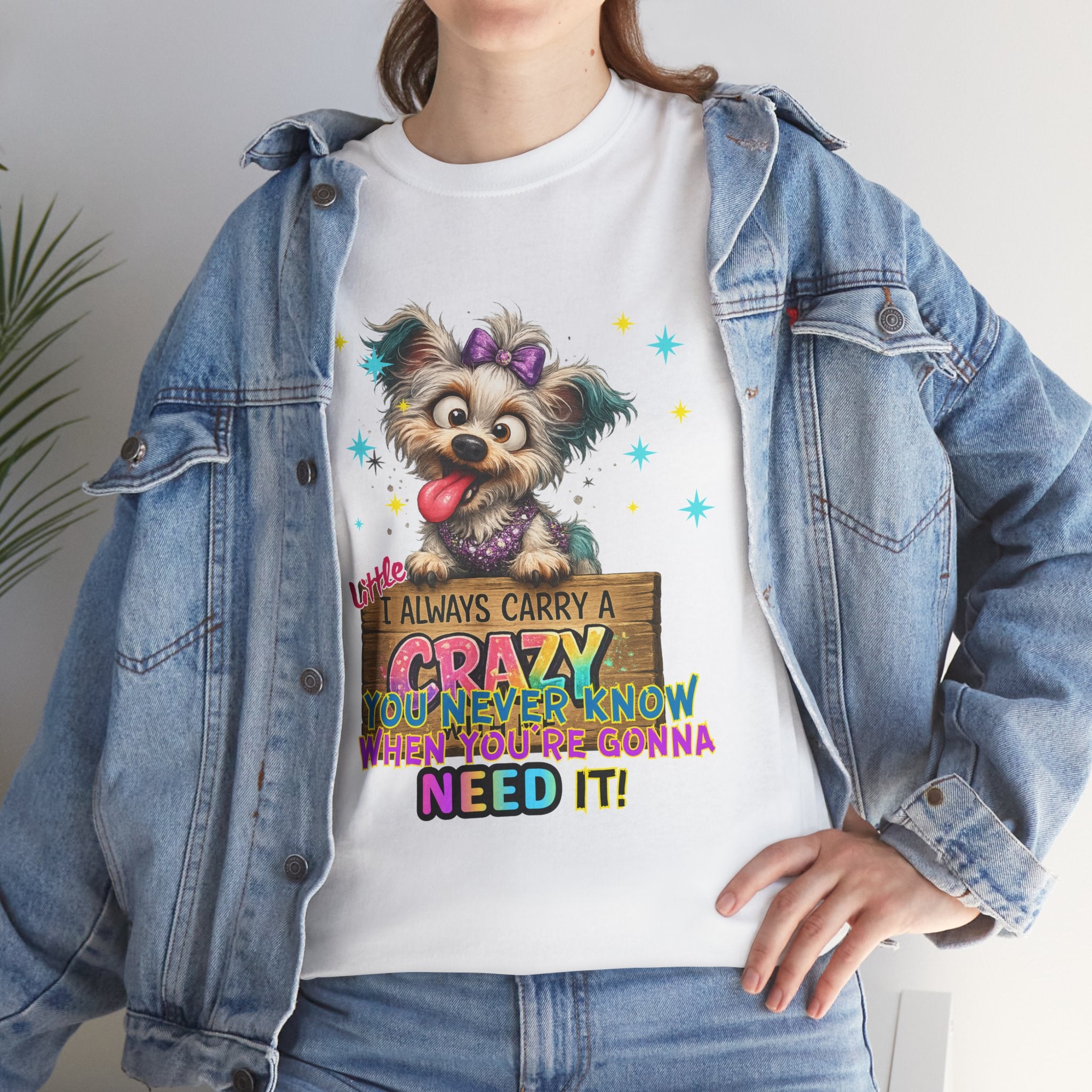 Dog Lover T-Shirt - "I Always Carry a Crazy Dog Mom" Cute Puppy Graphic Tee