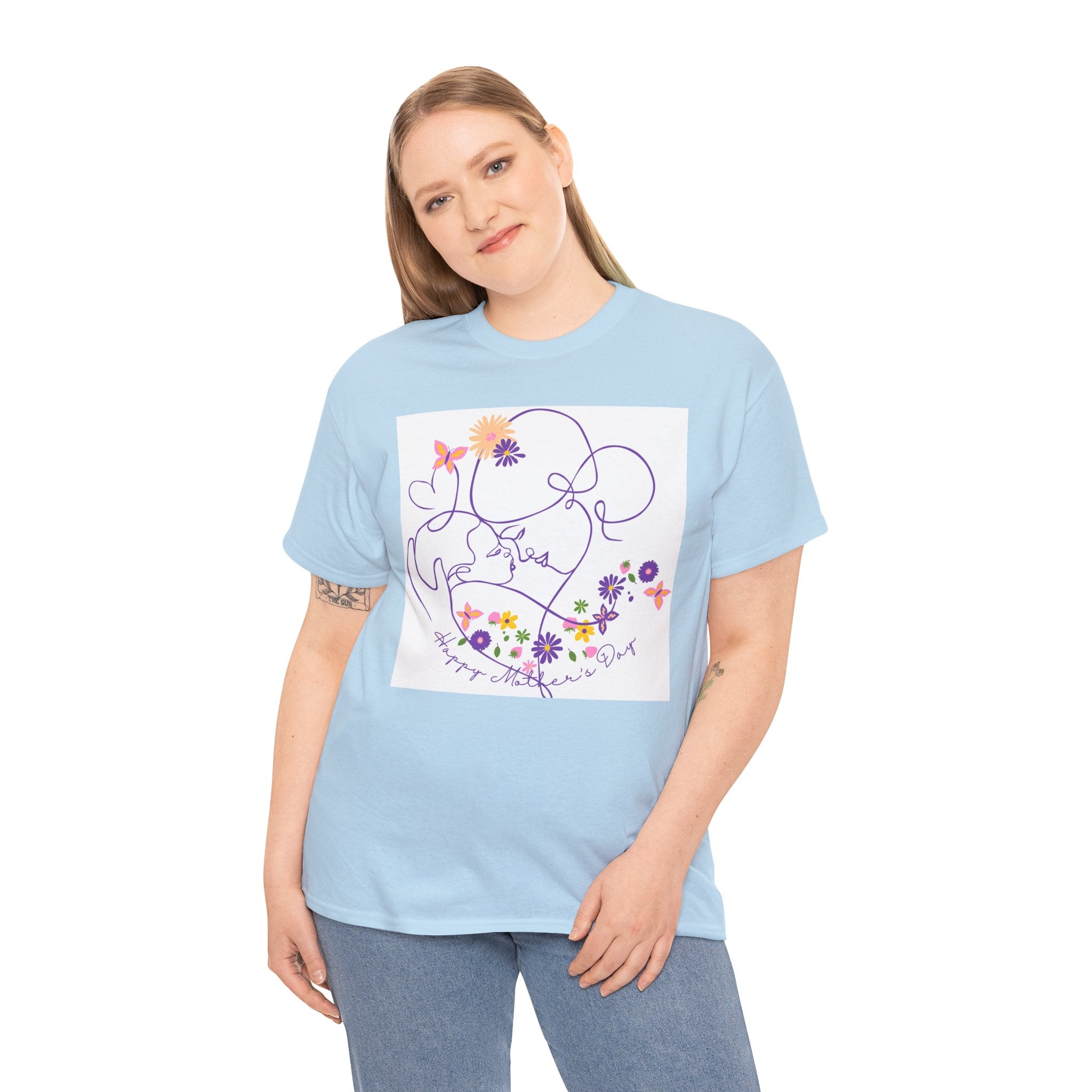 Floral Love Line Art Tee — "Start Anew" Flower Graphic T‑Shirt