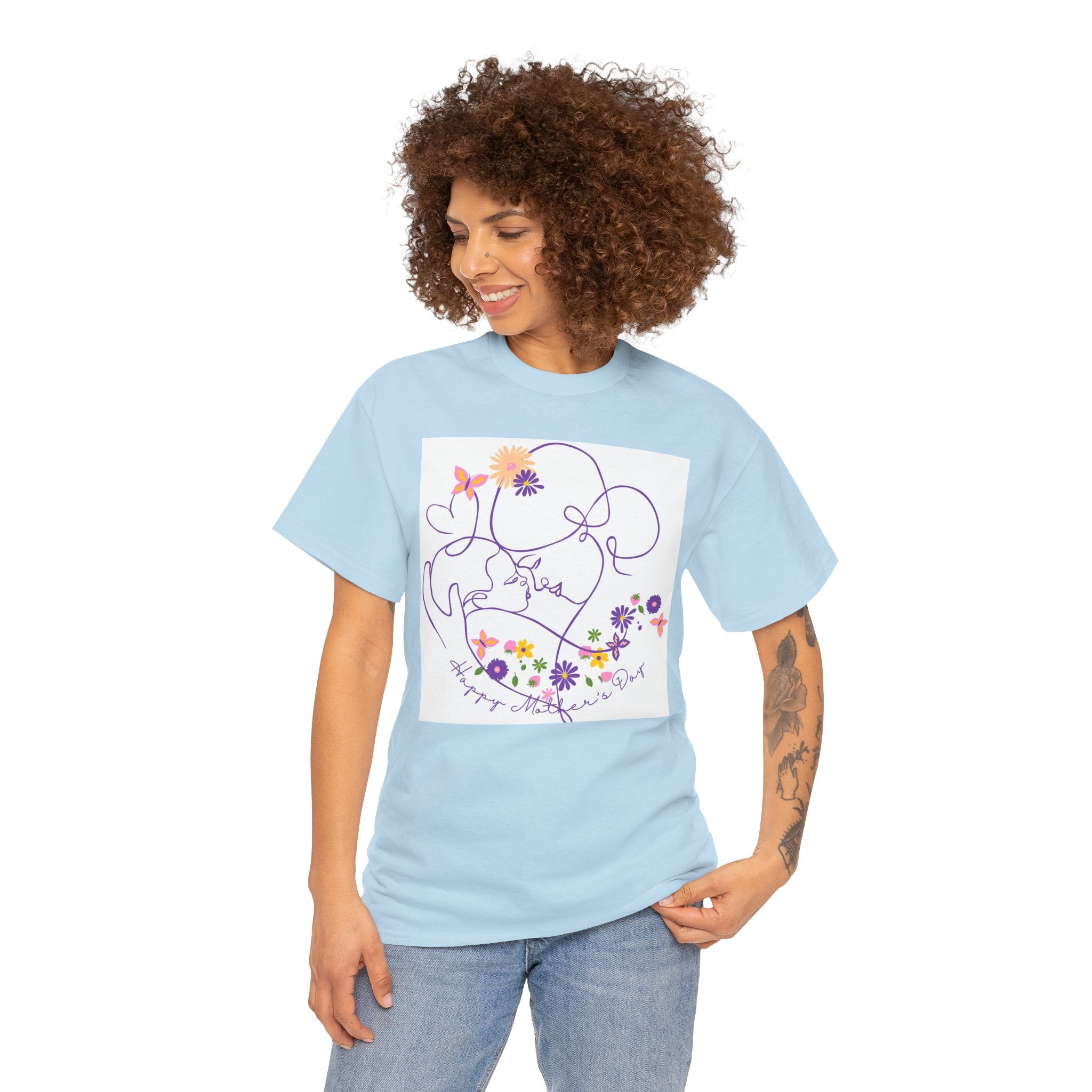 Floral Love Line Art Tee — "Start Anew" Flower Graphic T‑Shirt