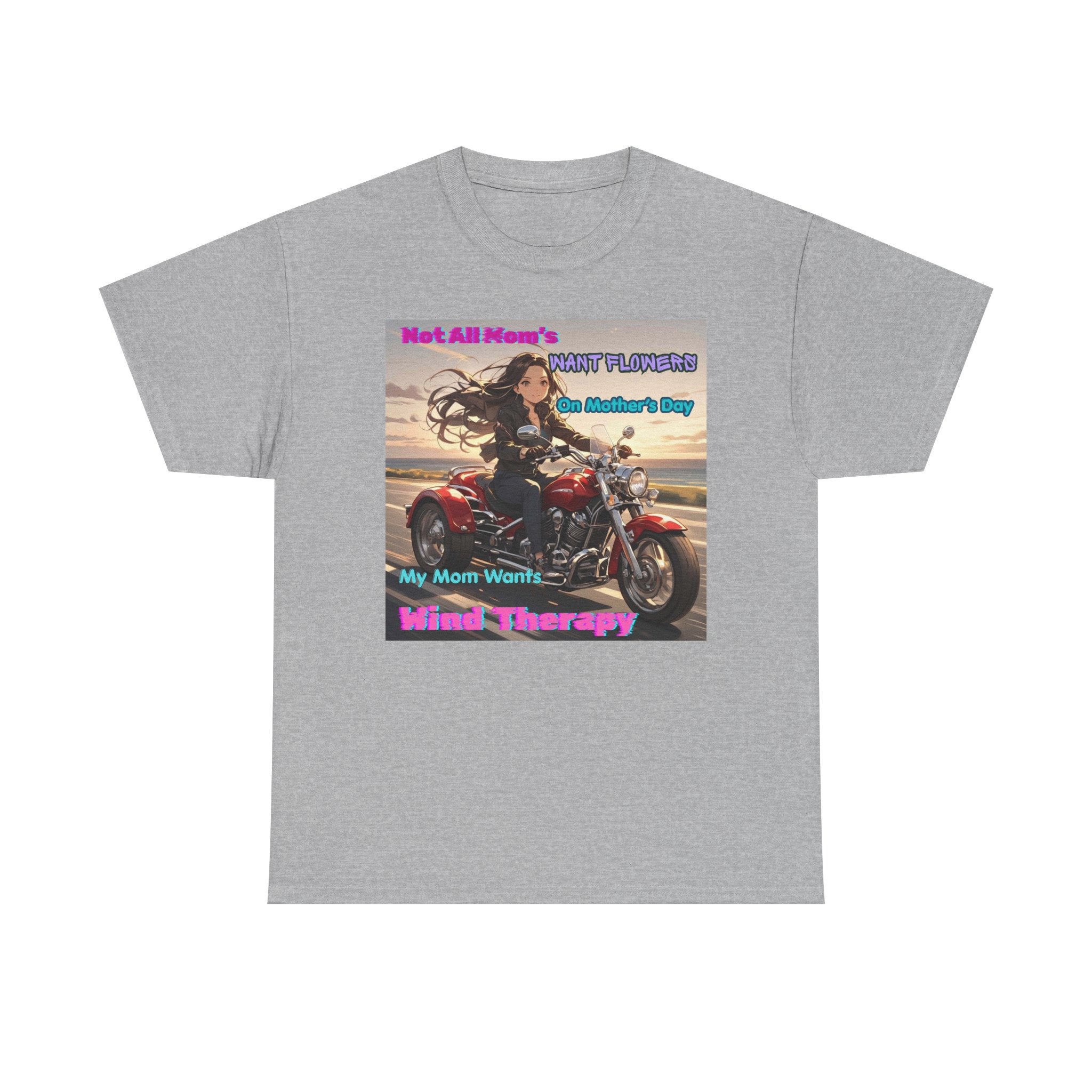 Wind Therapy Motorcycle Mother's Day T‑Shirt — Mom’s Motorcycle Ride Graphic Tee