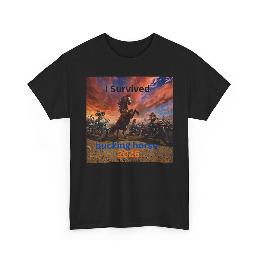 I Survived Bucking Horse 2026 T‑Shirt — Rodeo Cowboy Graphic Tee