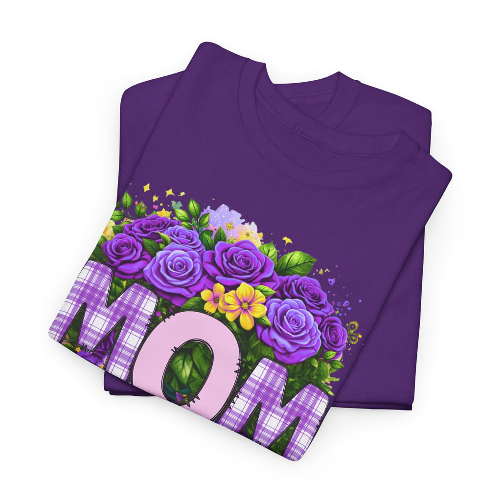 Mom Floral Graphic Tee — Purple Rose Mother’s Day Shirt