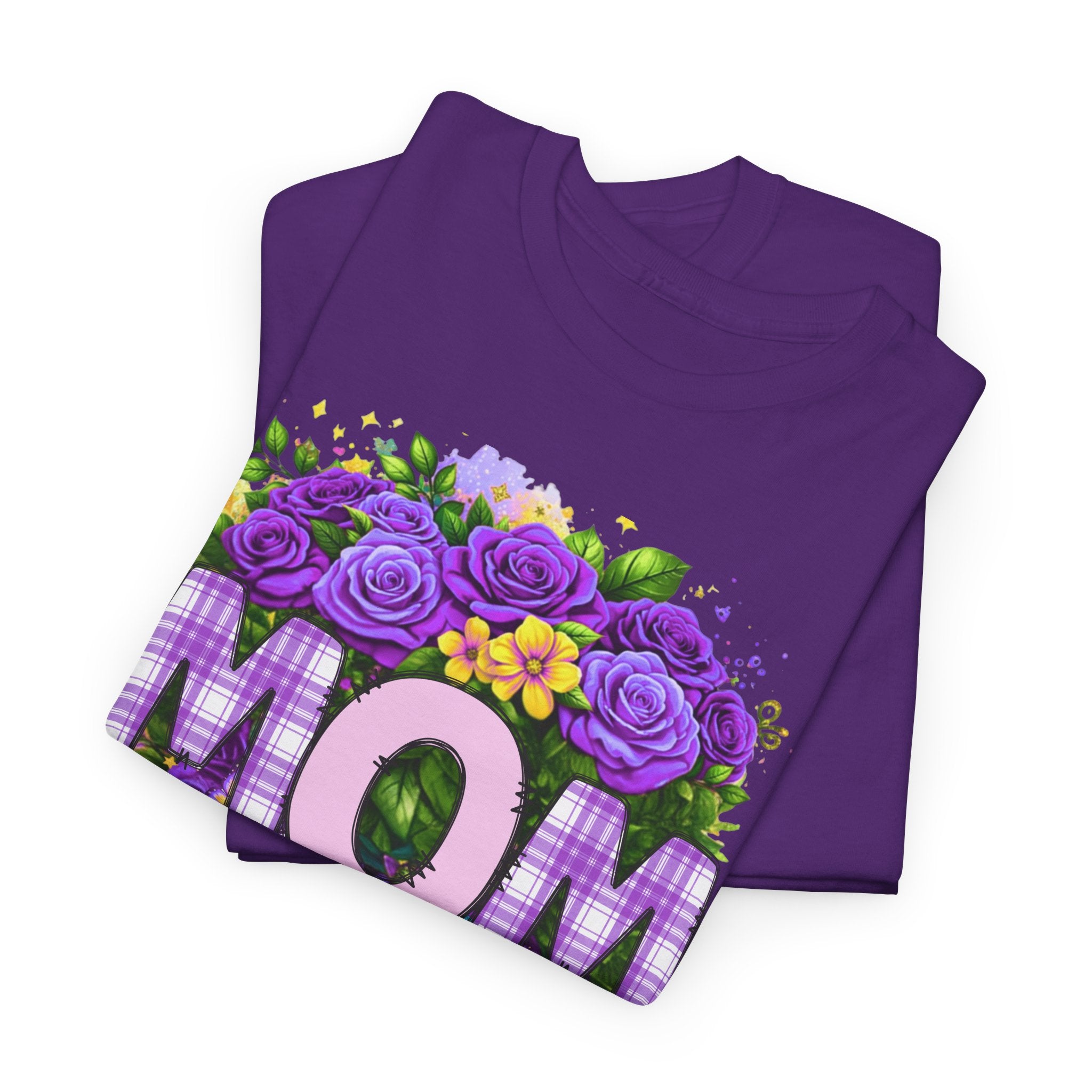 Mom Floral Graphic Tee — Purple Rose Mother’s Day Shirt