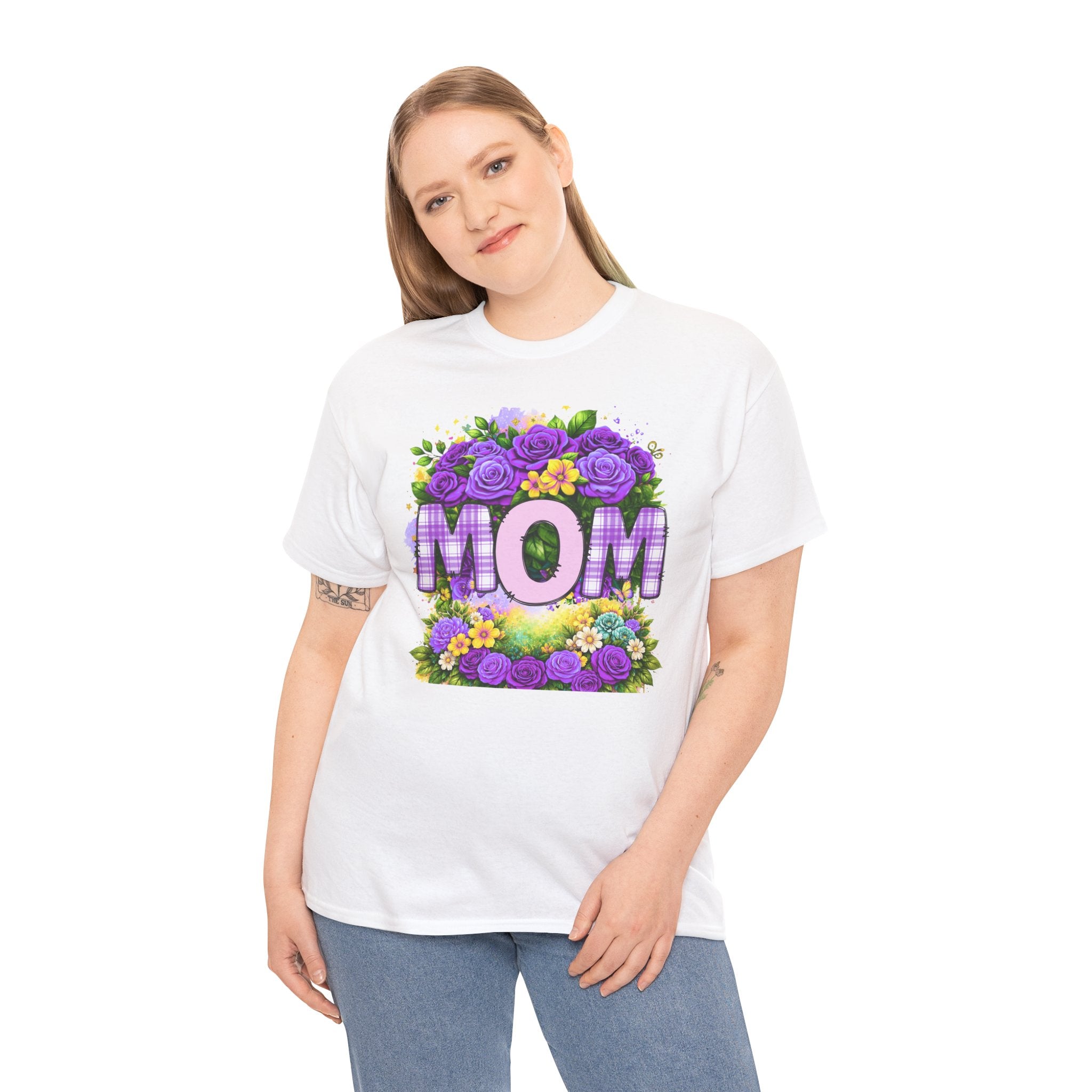 Mom Floral Graphic Tee — Purple Rose Mother’s Day Shirt