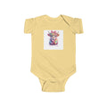 Cute Watercolor Cow Baby Bodysuit — "Moo I’m a Girl" Infant Onesie