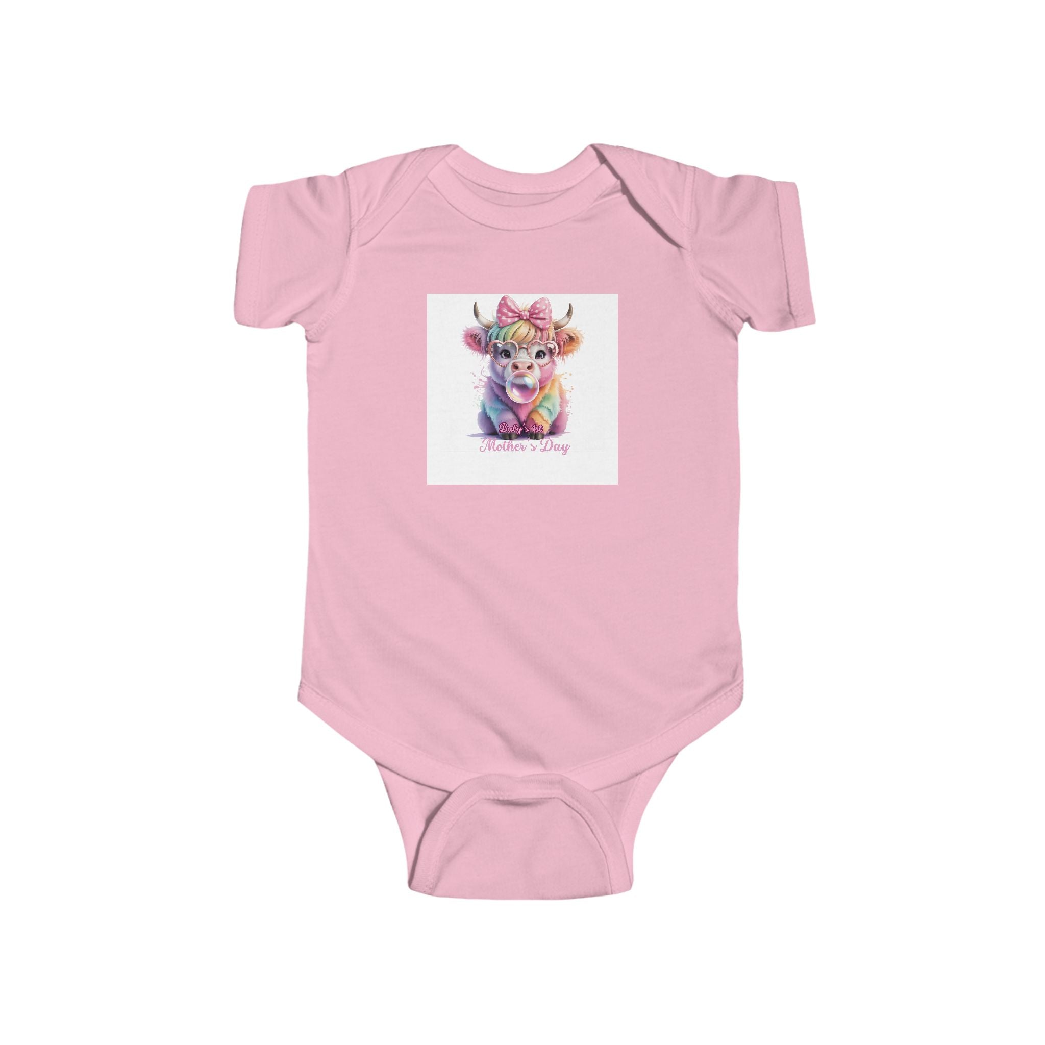 Cute Watercolor Cow Baby Bodysuit — "Moo I’m a Girl" Infant Onesie