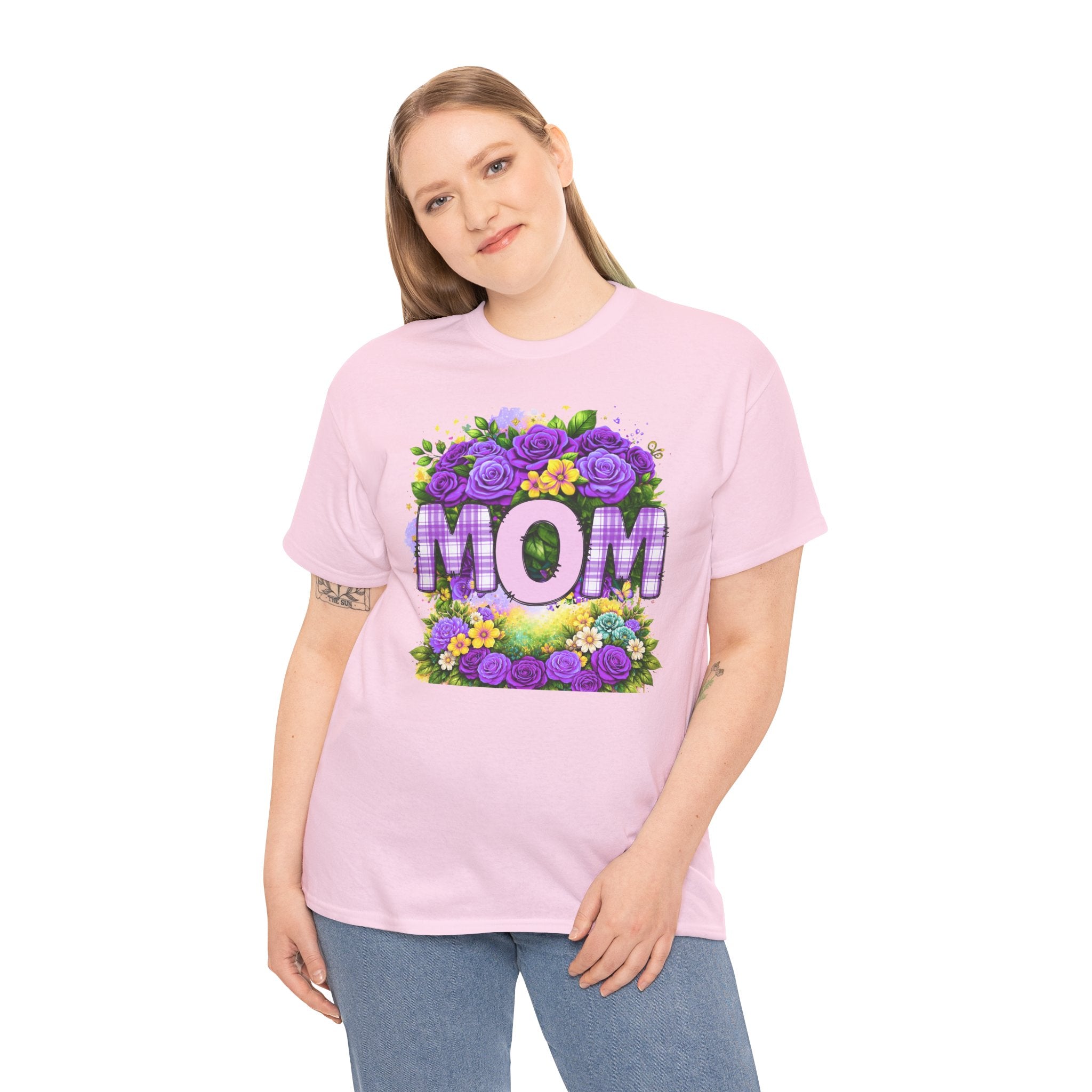 Mom Floral Graphic Tee — Purple Rose Mother’s Day Shirt