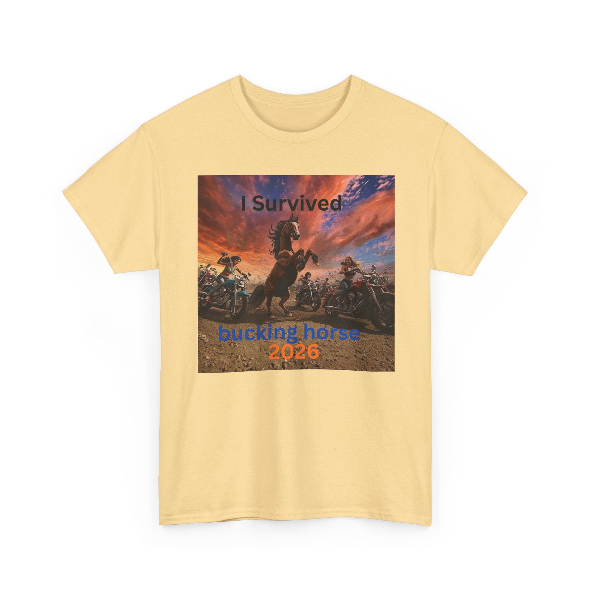 I Survived Bucking Horse 2026 T‑Shirt — Rodeo Cowboy Graphic Tee