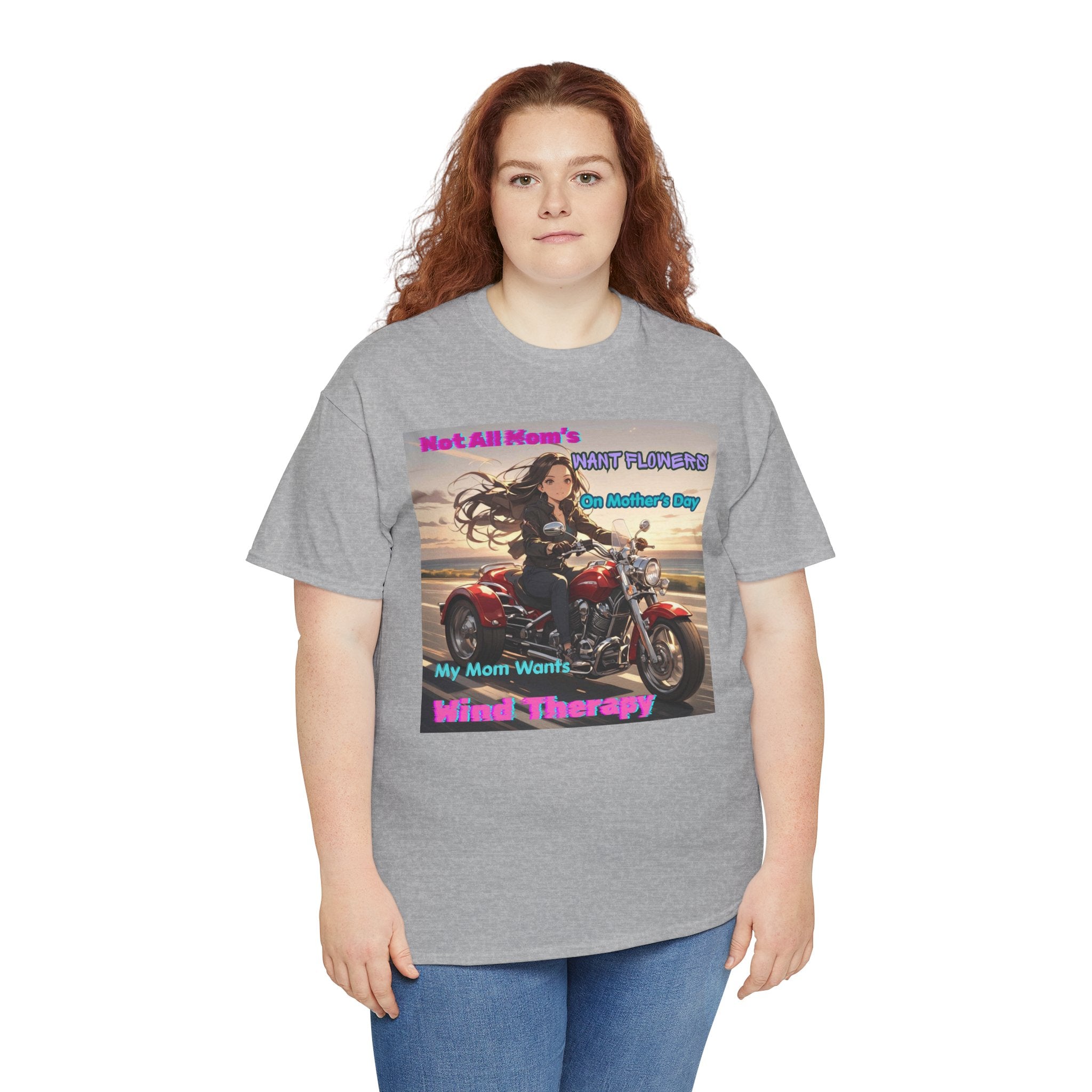 Wind Therapy Motorcycle Mother's Day T‑Shirt — Mom’s Motorcycle Ride Graphic Tee