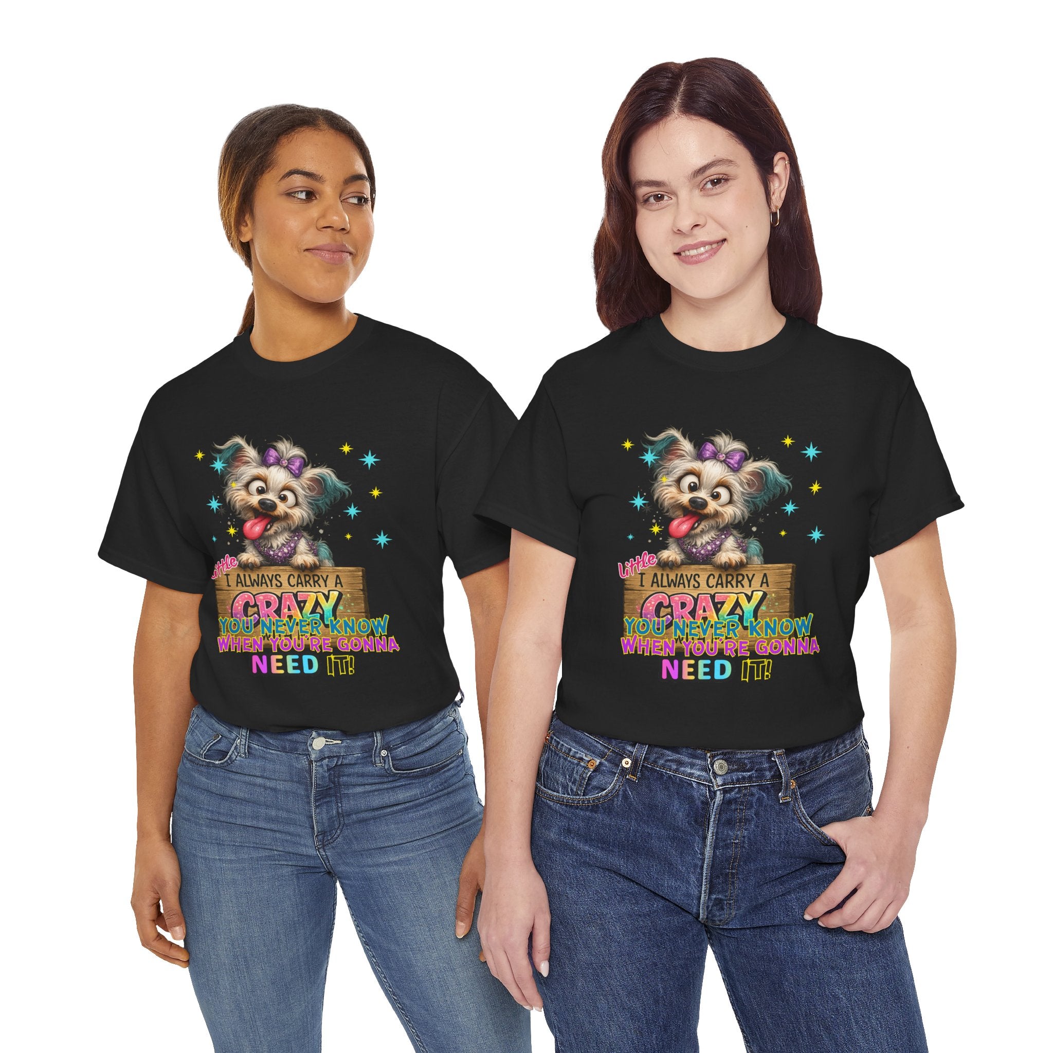 Dog Lover T-Shirt - "I Always Carry a Crazy Dog Mom" Cute Puppy Graphic Tee