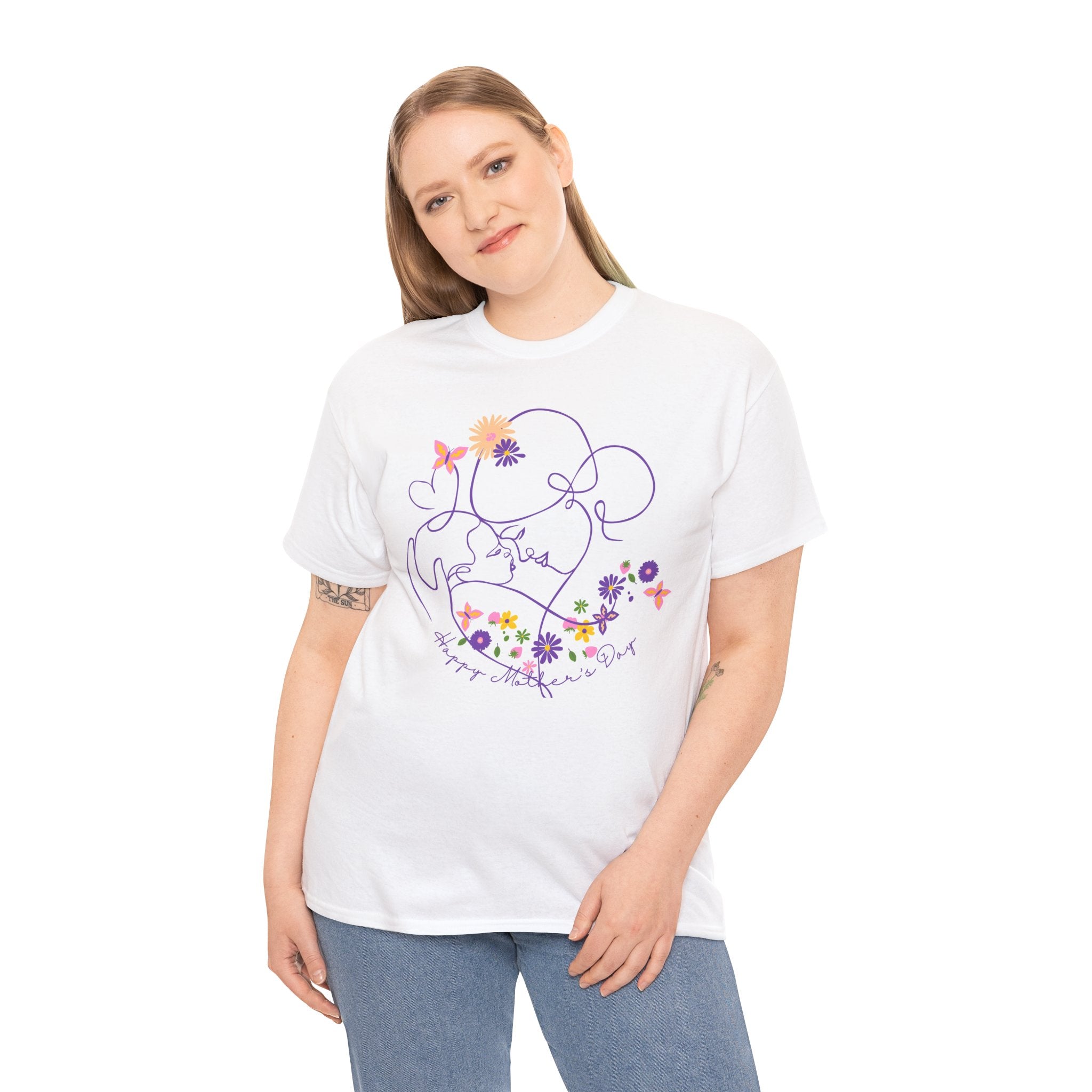 Floral Love Line Art Tee — "Start Anew" Flower Graphic T‑Shirt