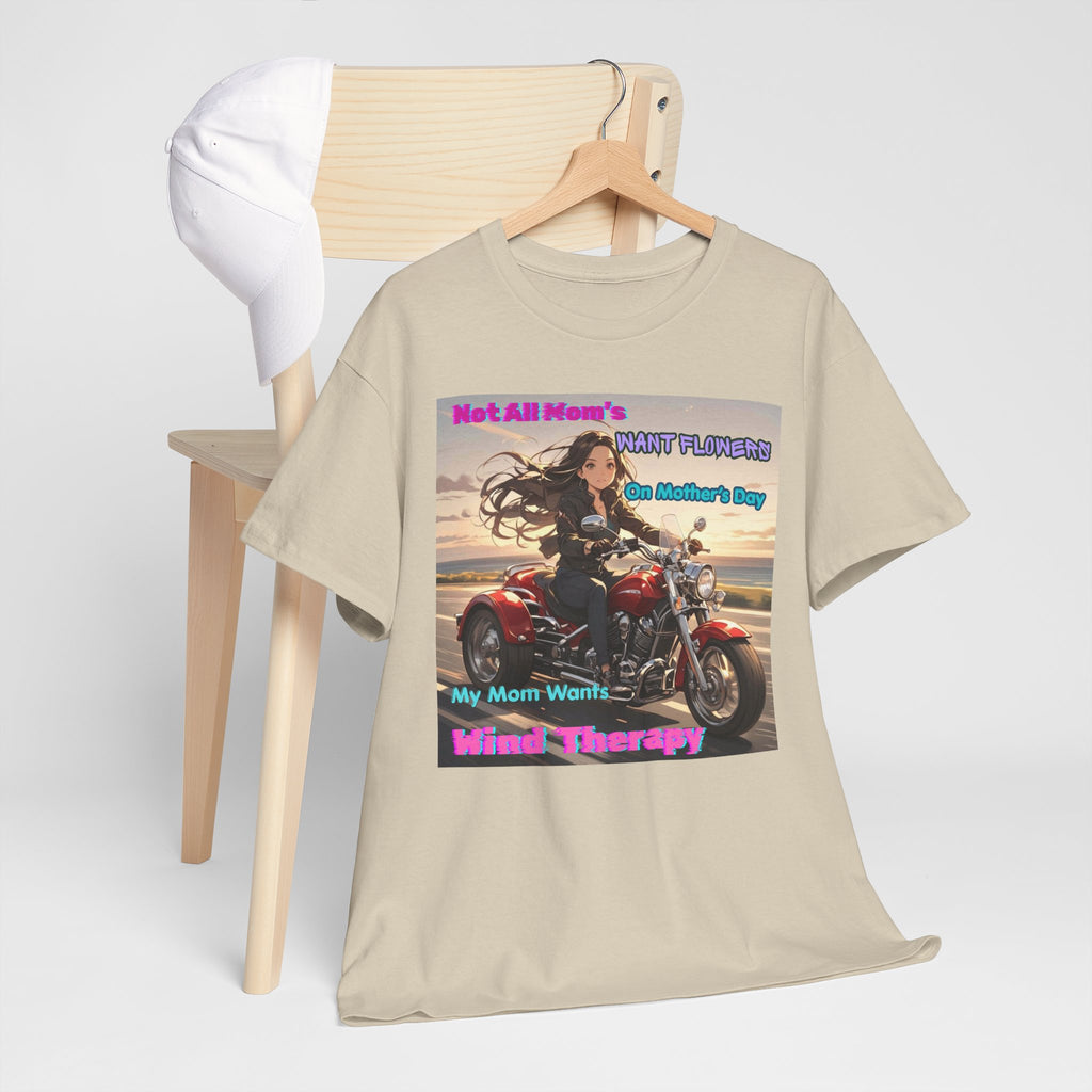 Wind Therapy Motorcycle Mother's Day T‑Shirt — Mom’s Motorcycle Ride Graphic Tee