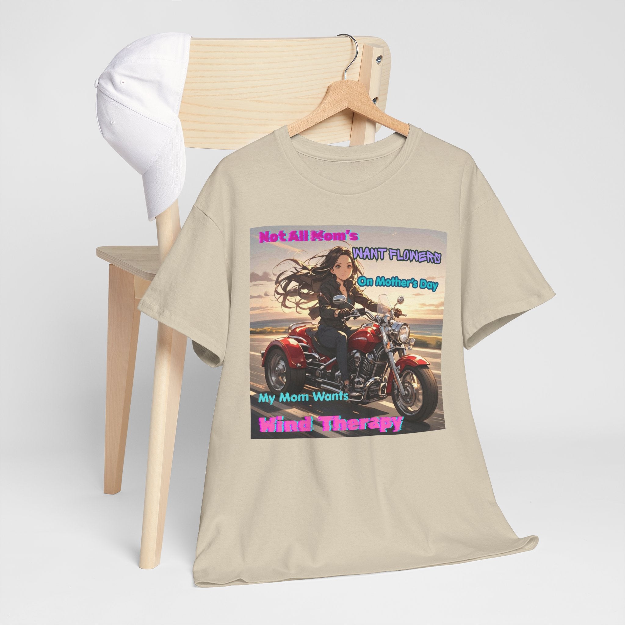 Wind Therapy Motorcycle Mother's Day T‑Shirt — Mom’s Motorcycle Ride Graphic Tee