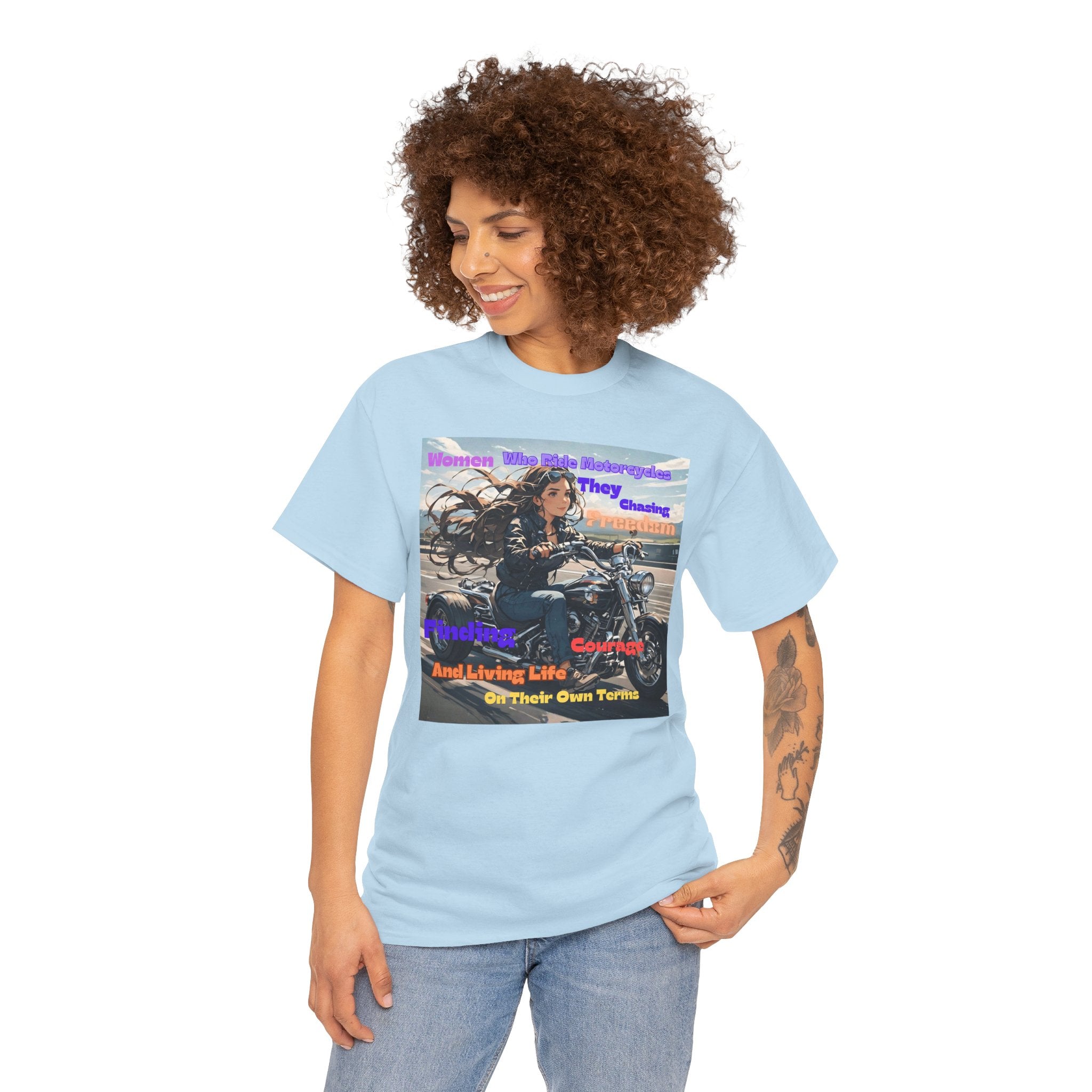 Motorcycle Rider Tee — "They Chasing Freedom" Biker Graphic Shirt