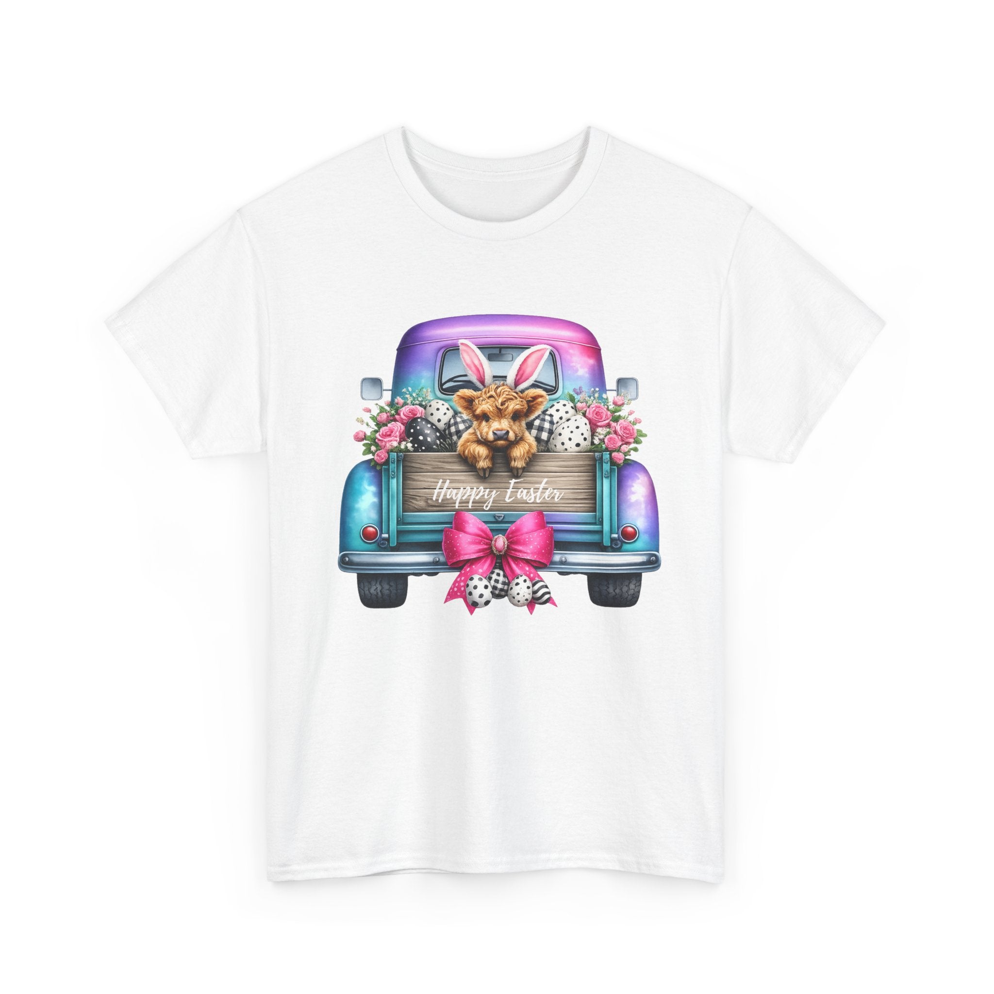 Easter Truck T-Shirt — "Happy Easter" Puppy in Bunny Ears Graphic Tee