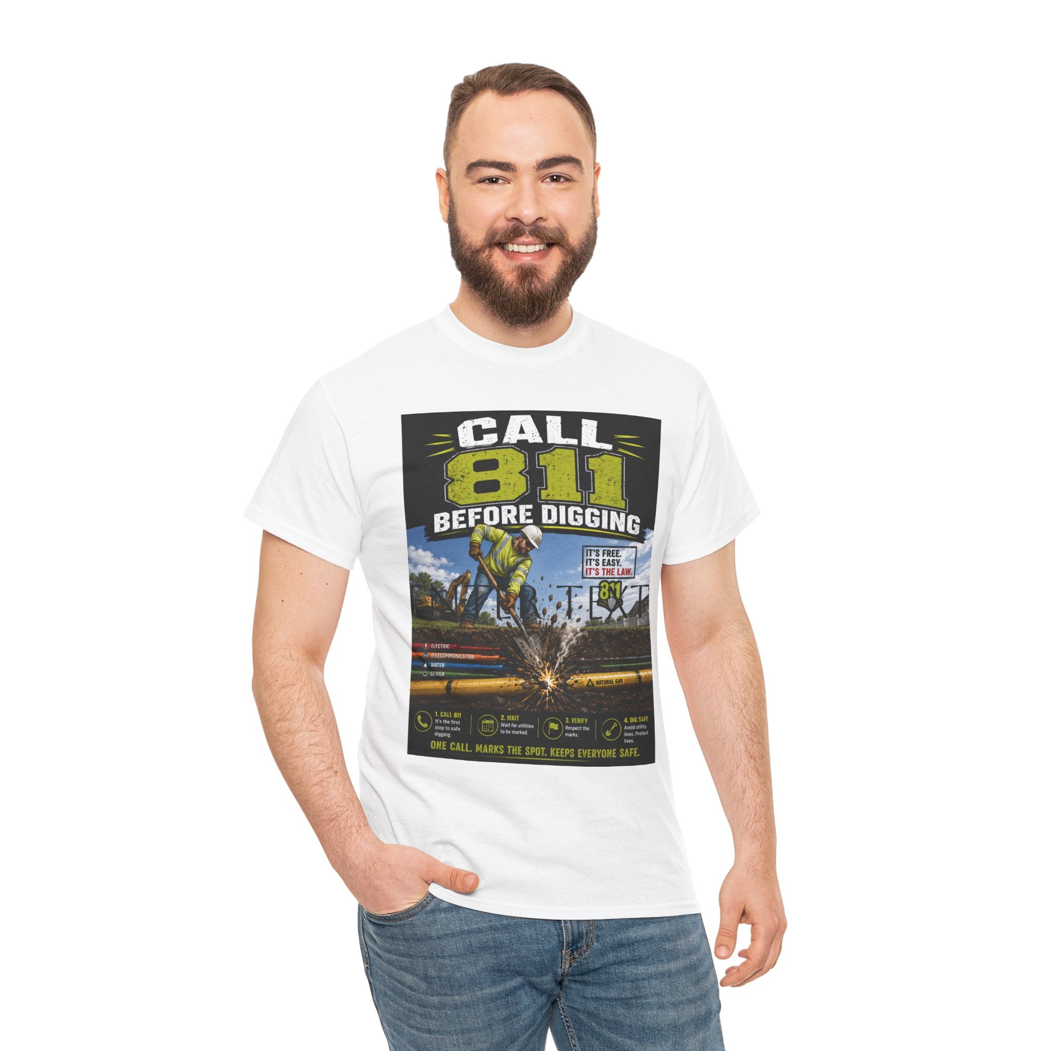 Call 811 Before Digging T-Shirt — Utility Safety Awareness Tee
