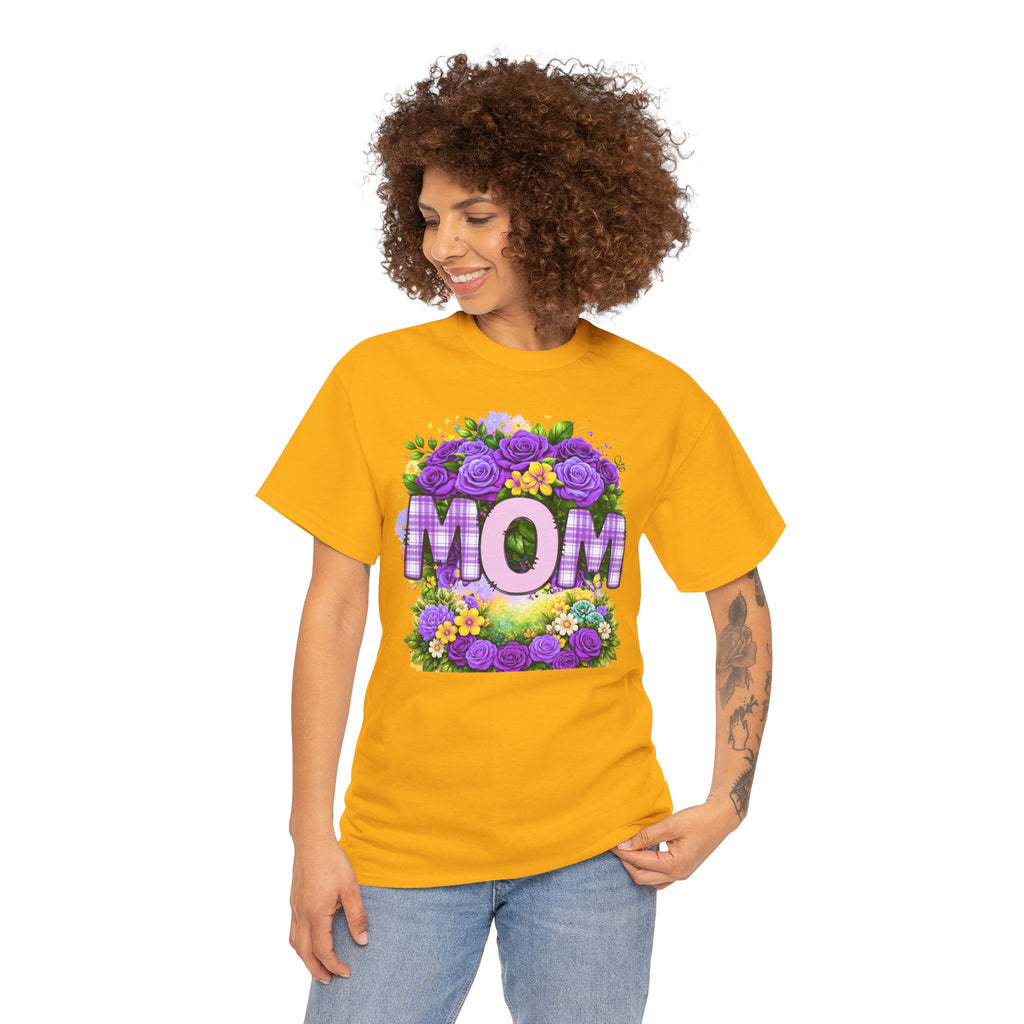 Mom Floral Graphic Tee — Purple Rose Mother’s Day Shirt