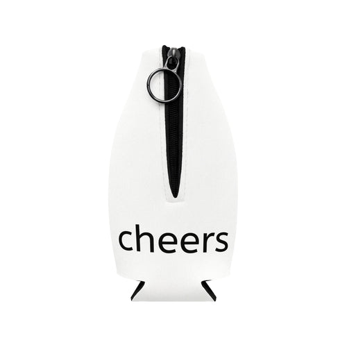 Bottle Cooler Sleeve — 'Drink Up' & 'Cheers' Zip-Up Insulated Koozie
