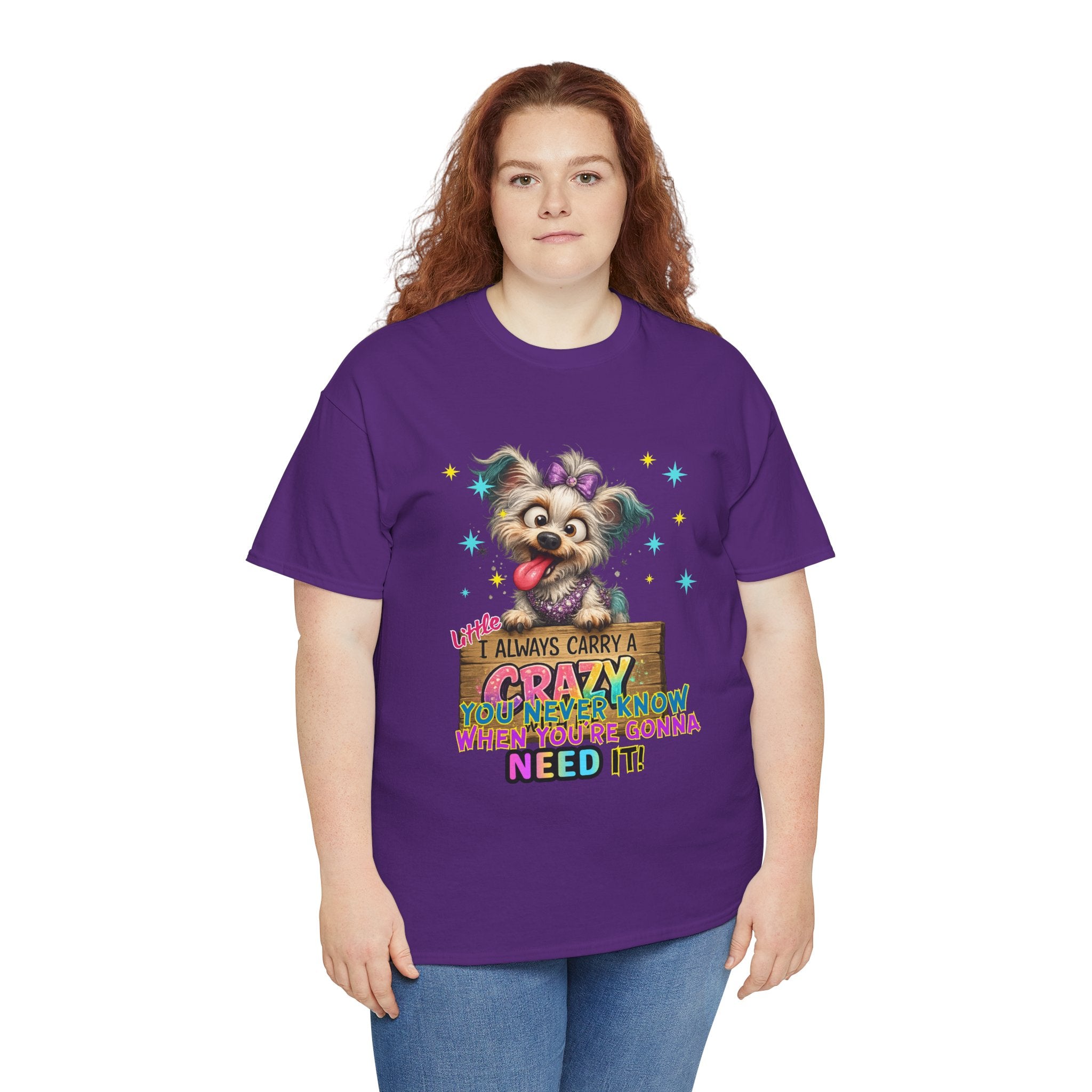 Dog Lover T-Shirt - "I Always Carry a Crazy Dog Mom" Cute Puppy Graphic Tee