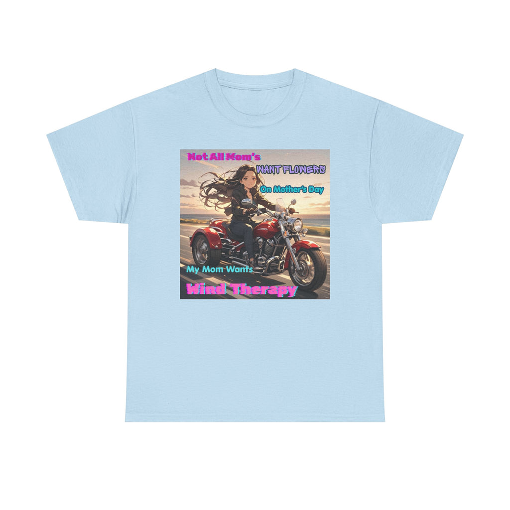 Wind Therapy Motorcycle Mother's Day T‑Shirt — Mom’s Motorcycle Ride Graphic Tee