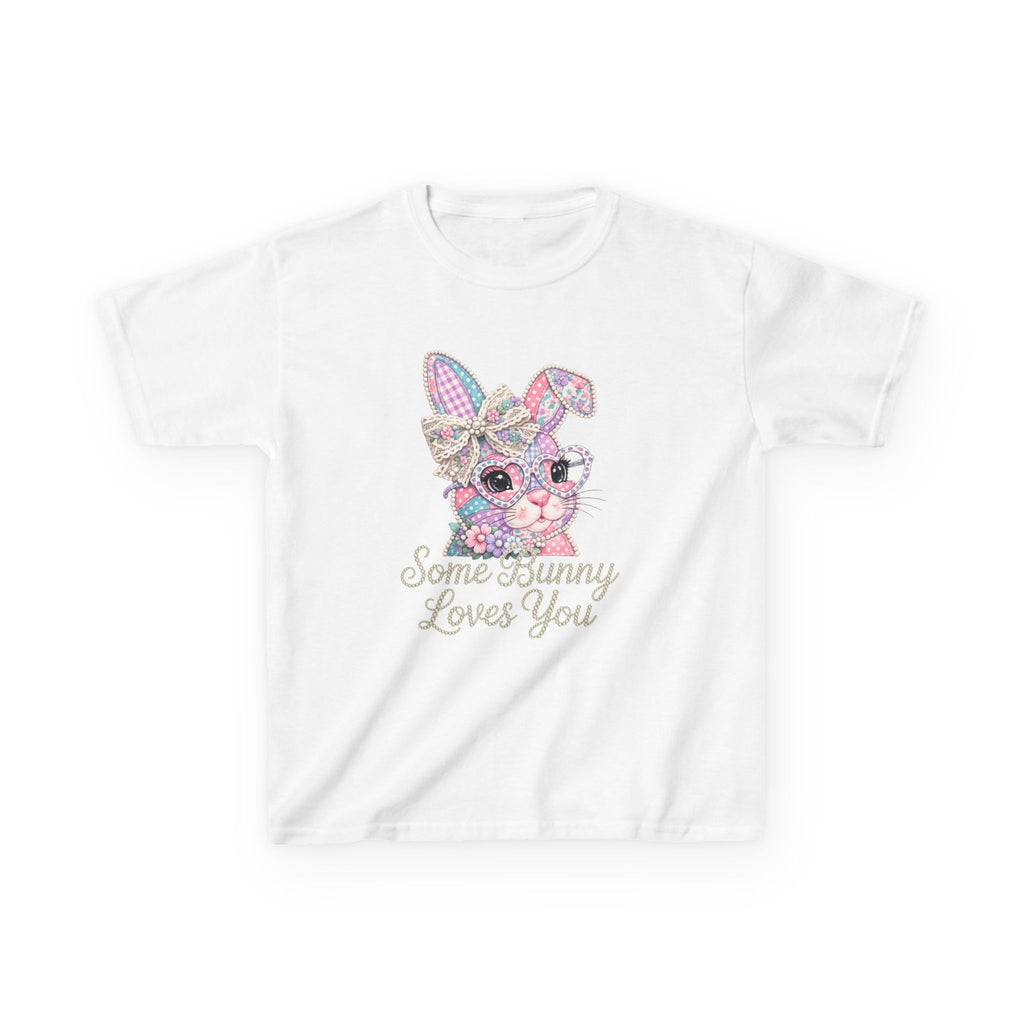 Kids Tee — Cute Pastel Bunny "Some Bunny Loves You"