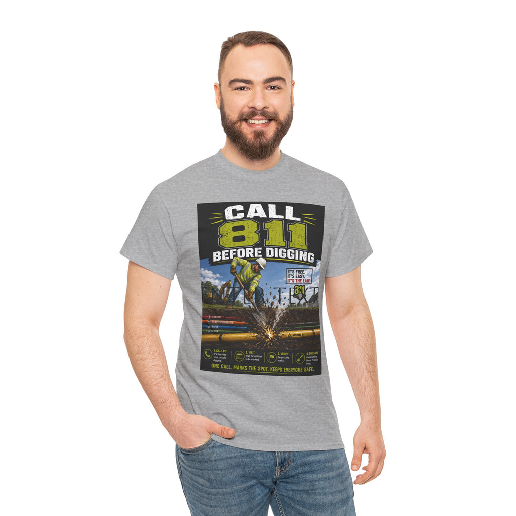 Call 811 Before Digging T-Shirt — Utility Safety Awareness Tee