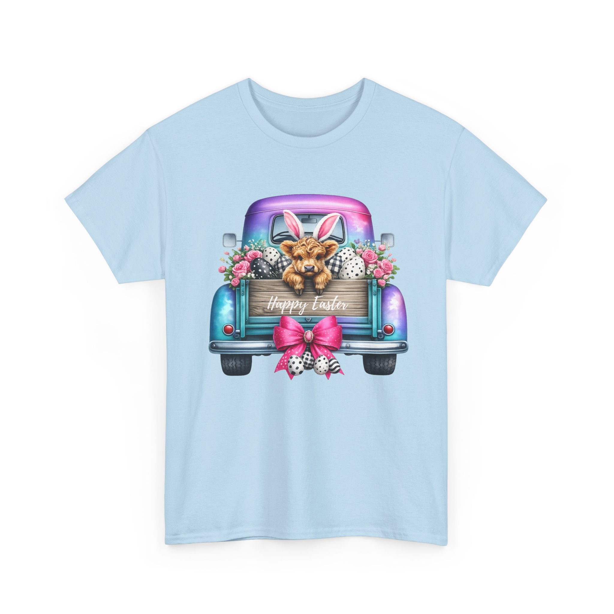Easter Truck T-Shirt — "Happy Easter" Puppy in Bunny Ears Graphic Tee