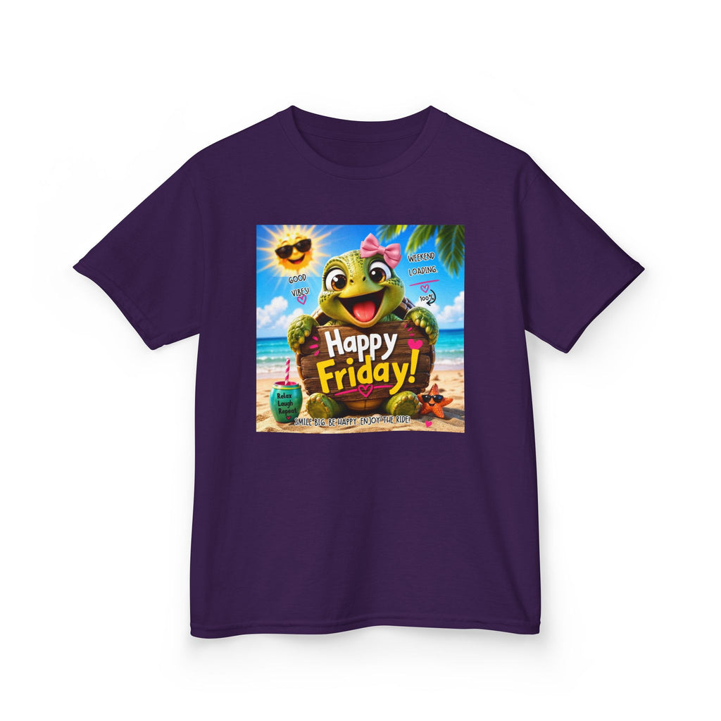 Happy Friday Kids Tee — Cute Frog Beach Graphic Shirt