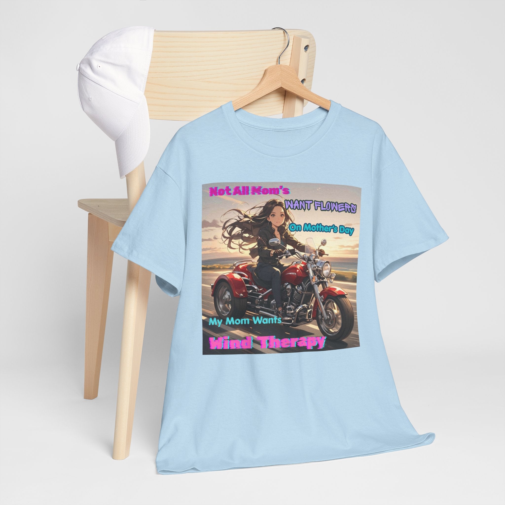 Wind Therapy Motorcycle Mother's Day T‑Shirt — Mom’s Motorcycle Ride Graphic Tee