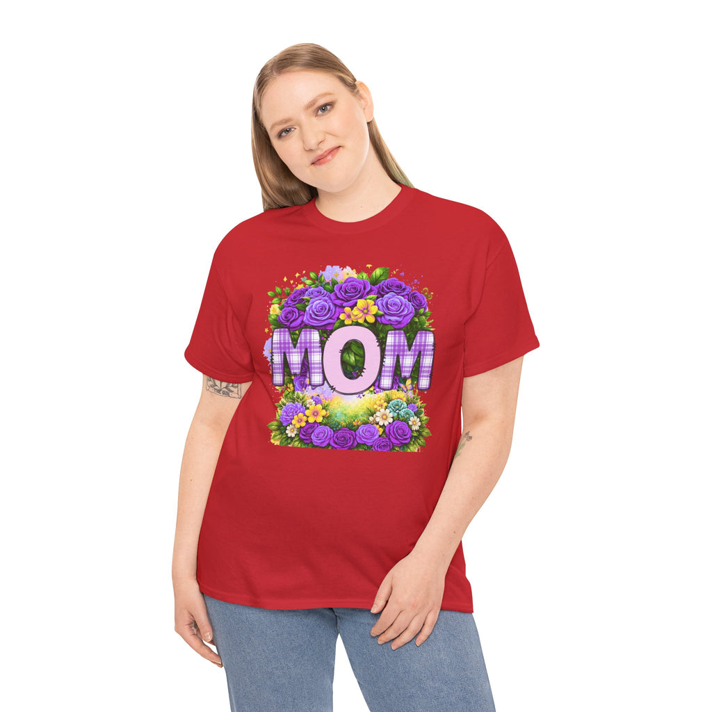 Mom Floral Graphic Tee — Purple Rose Mother’s Day Shirt