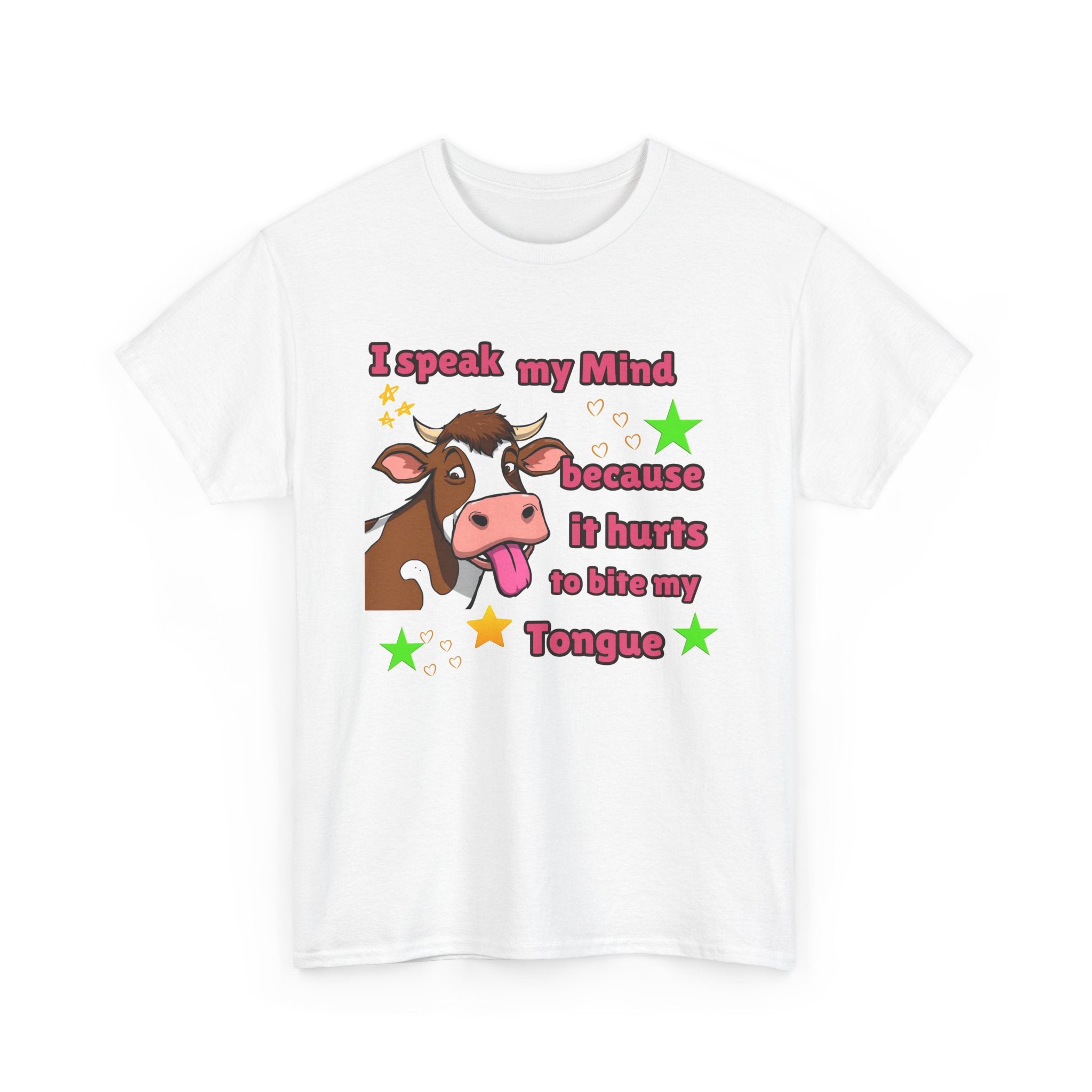 Funny Cow Graphic Tee – "I Speak My Mind Because It Hurts to Bite My Tongue" T‑Shirt