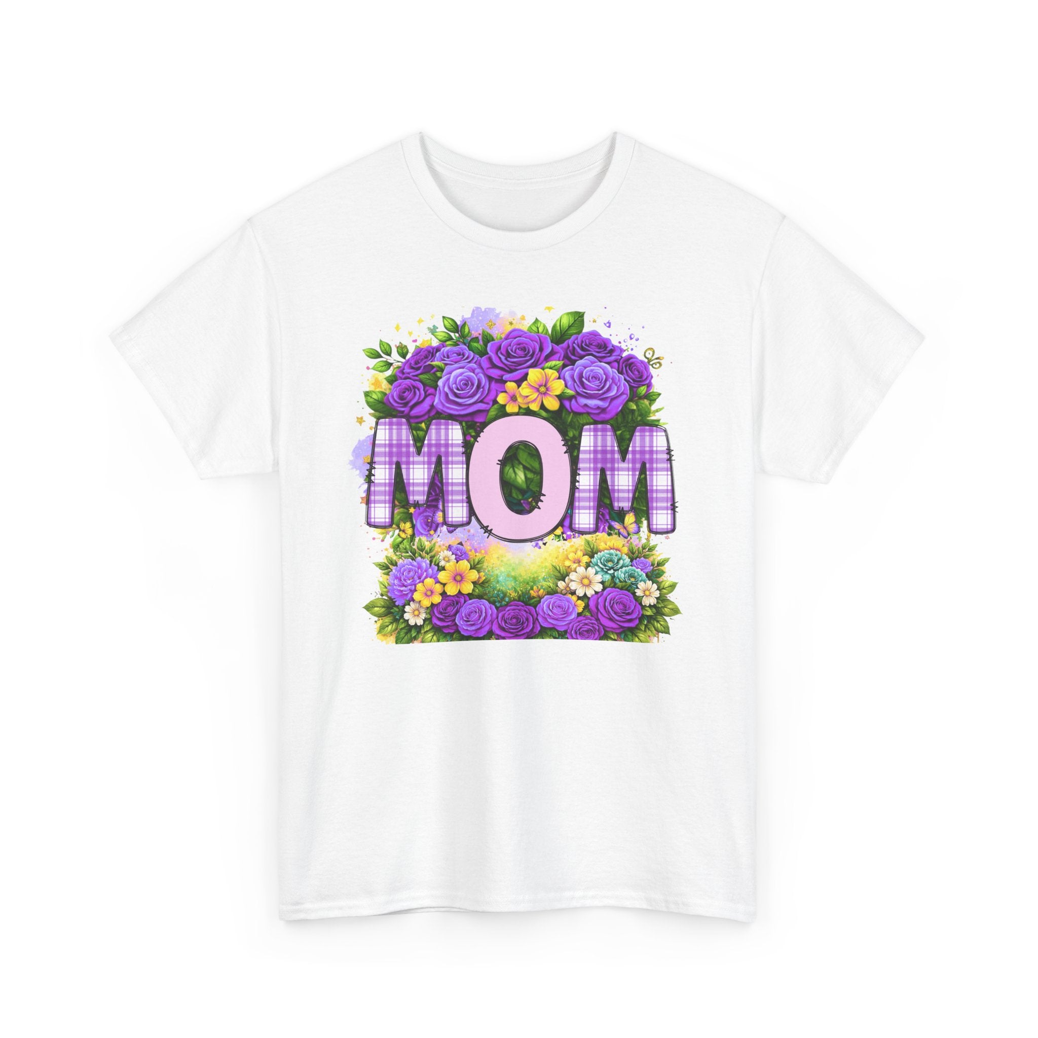 Mom Floral Graphic Tee — Purple Rose Mother’s Day Shirt