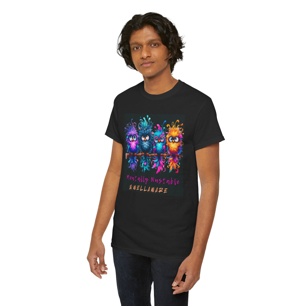Mentally Negotiable Spellbinders T-Shirt — Colorful Cute Bird Wizards Graphic Tee