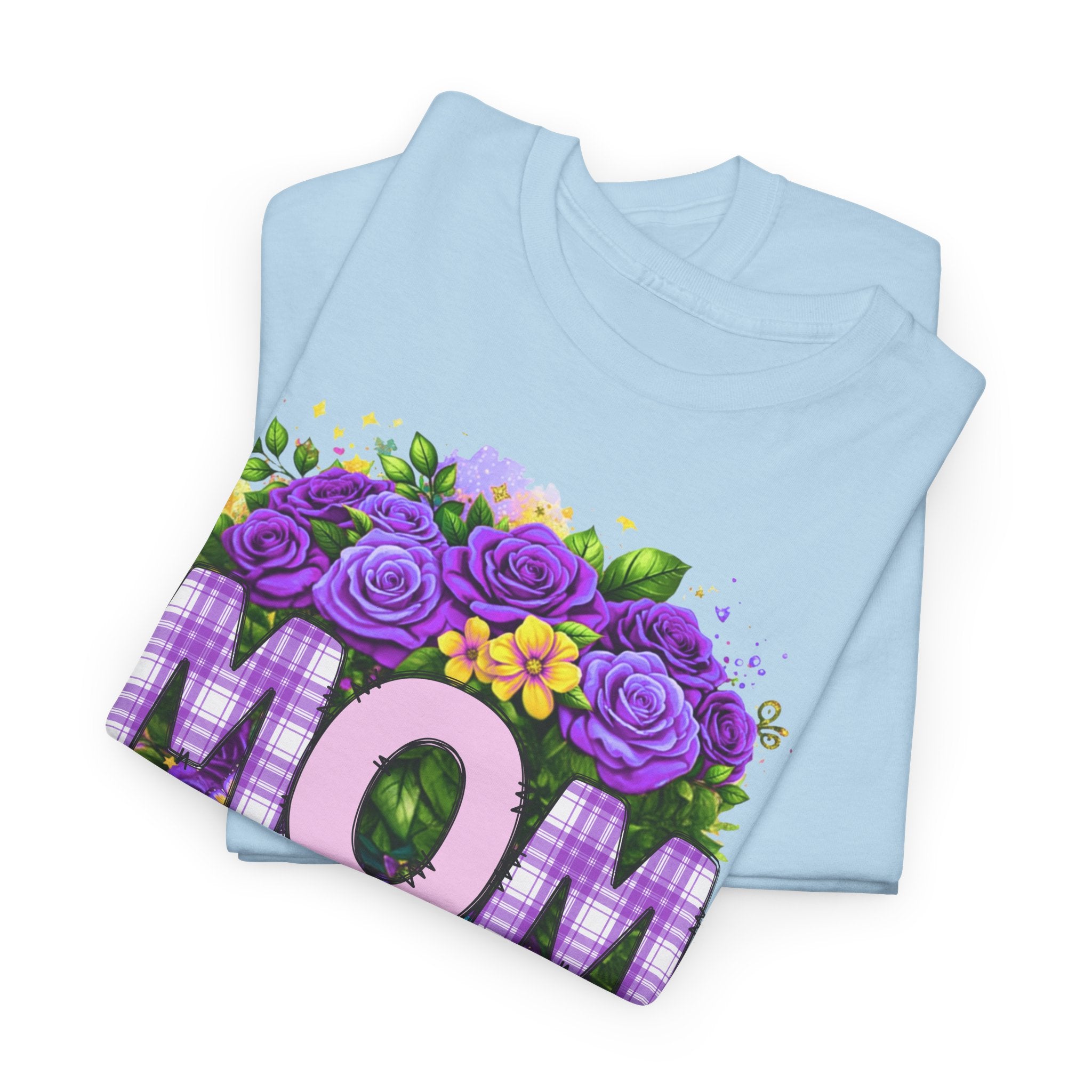 Mom Floral Graphic Tee — Purple Rose Mother’s Day Shirt