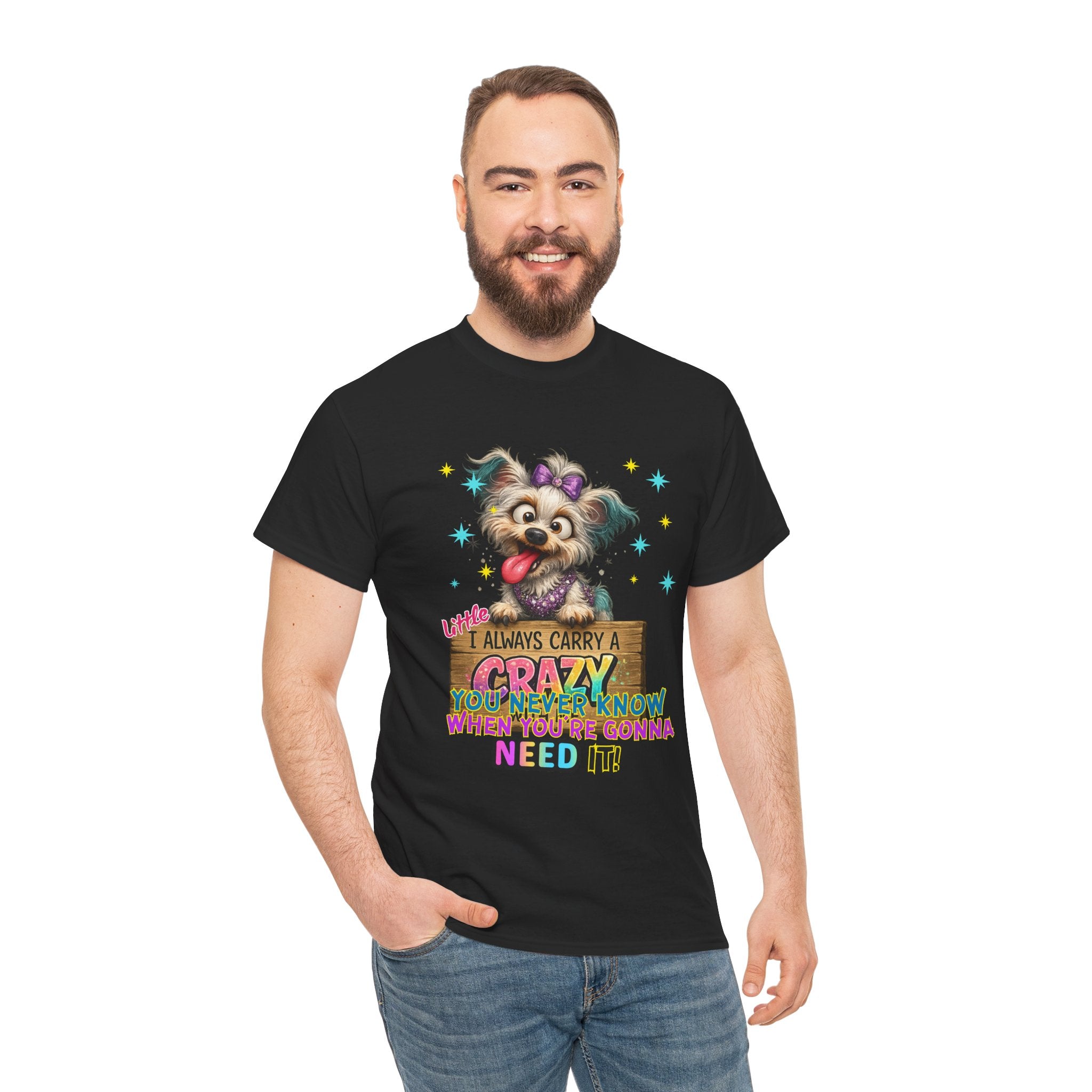 Dog Lover T-Shirt - "I Always Carry a Crazy Dog Mom" Cute Puppy Graphic Tee