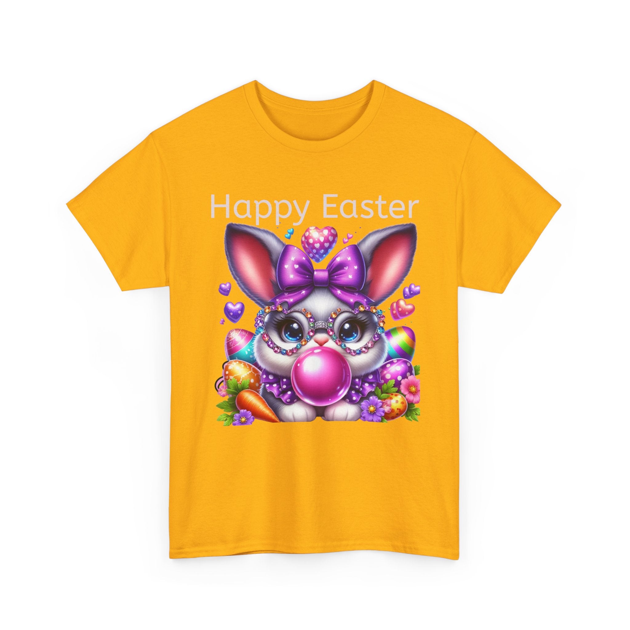 Easter Bunny Bubblegum T-Shirt — "Happy Easter" Cute Pastel Graphic Tee