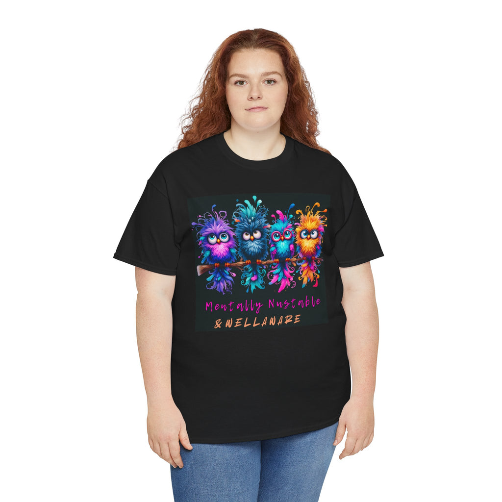 Mentally Negotiable Spellbinders T-Shirt — Colorful Cute Bird Wizards Graphic Tee