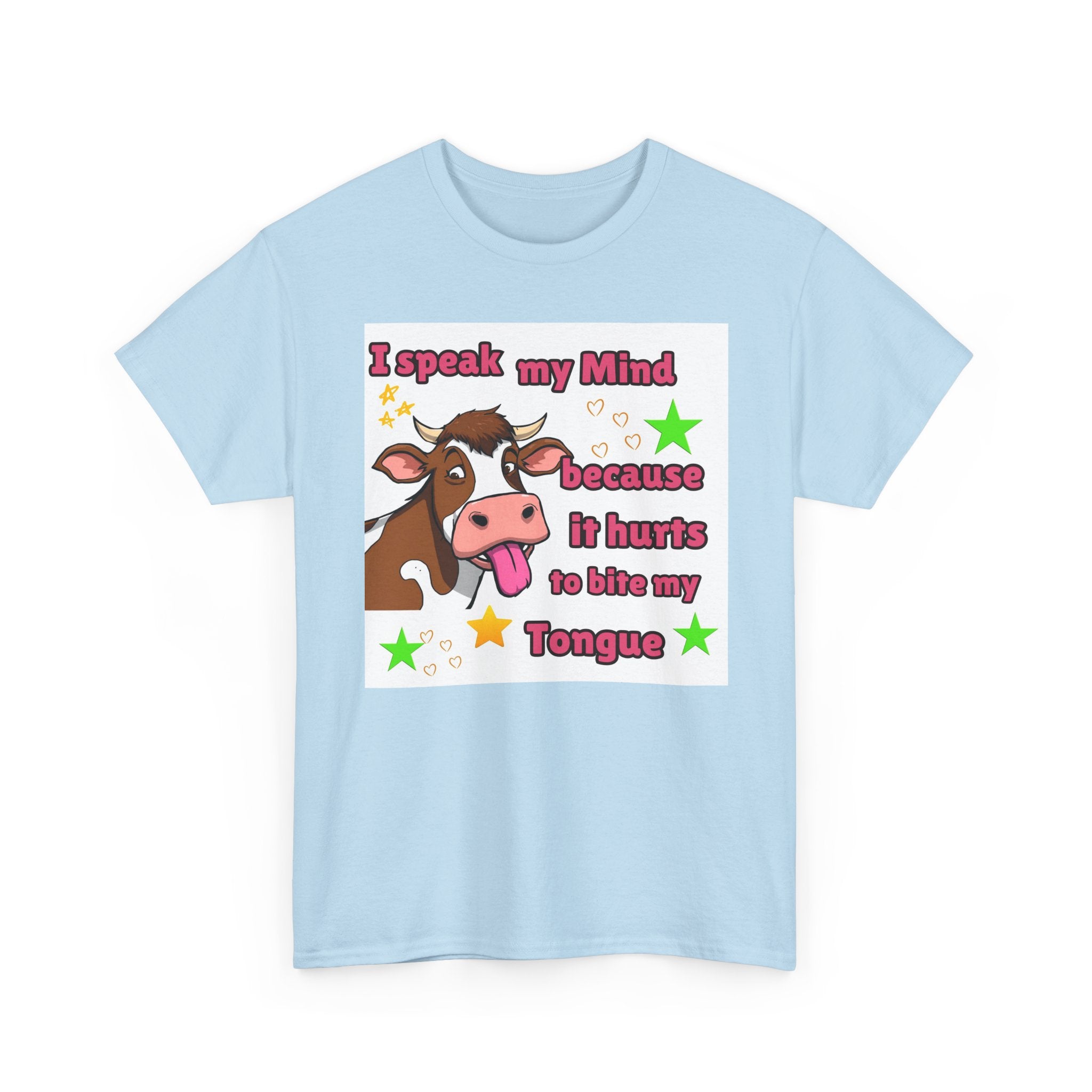 Funny Cow Graphic Tee – "I Speak My Mind Because It Hurts to Bite My Tongue" T‑Shirt