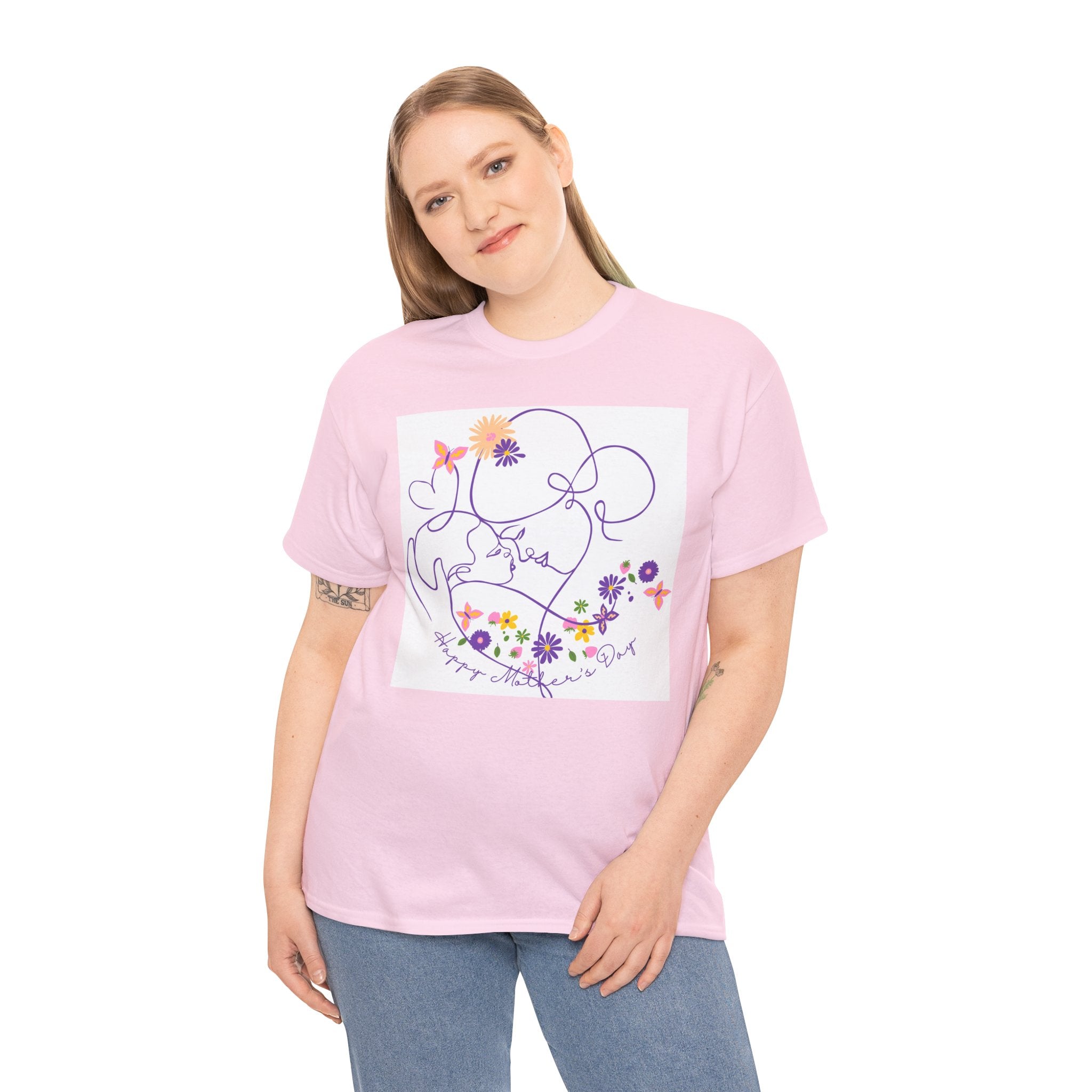 Floral Love Line Art Tee — "Start Anew" Flower Graphic T‑Shirt