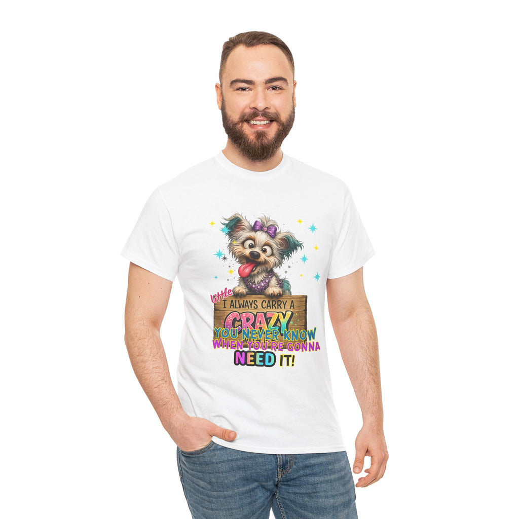 Dog Lover T-Shirt - "I Always Carry a Crazy Dog Mom" Cute Puppy Graphic Tee