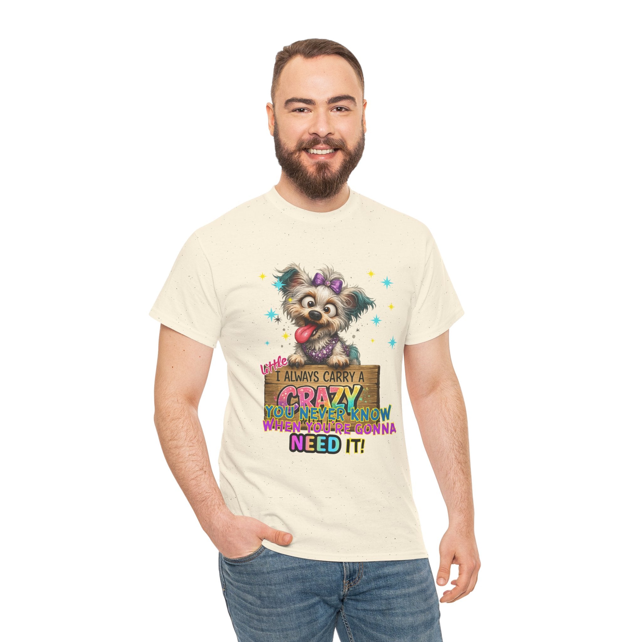 Dog Lover T-Shirt - "I Always Carry a Crazy Dog Mom" Cute Puppy Graphic Tee