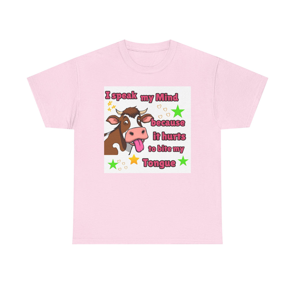 Funny Cow Graphic Tee – "I Speak My Mind Because It Hurts to Bite My Tongue" T‑Shirt