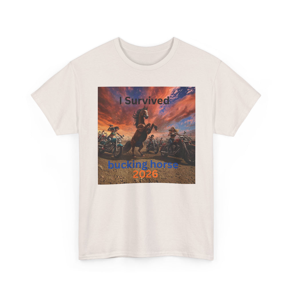 I Survived Bucking Horse 2026 T‑Shirt — Rodeo Cowboy Graphic Tee