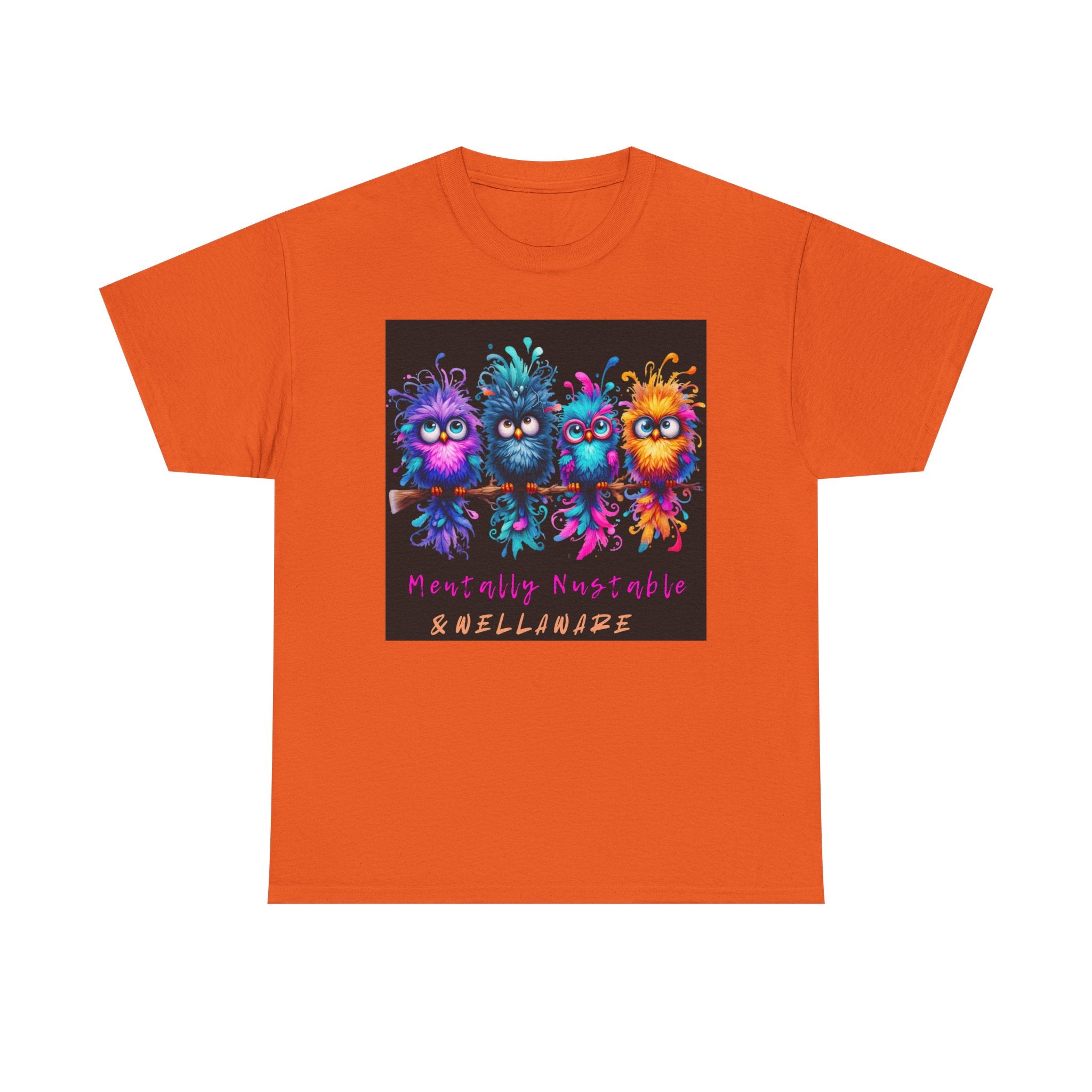 Cute Psychedelic Monster Tee — "Mentally Nourished" Colorful Fuzzy Creatures