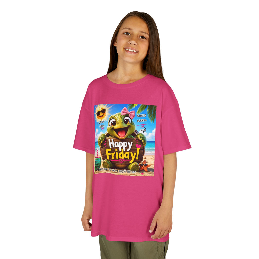 Happy Friday Kids Tee — Cute Frog Beach Graphic Shirt