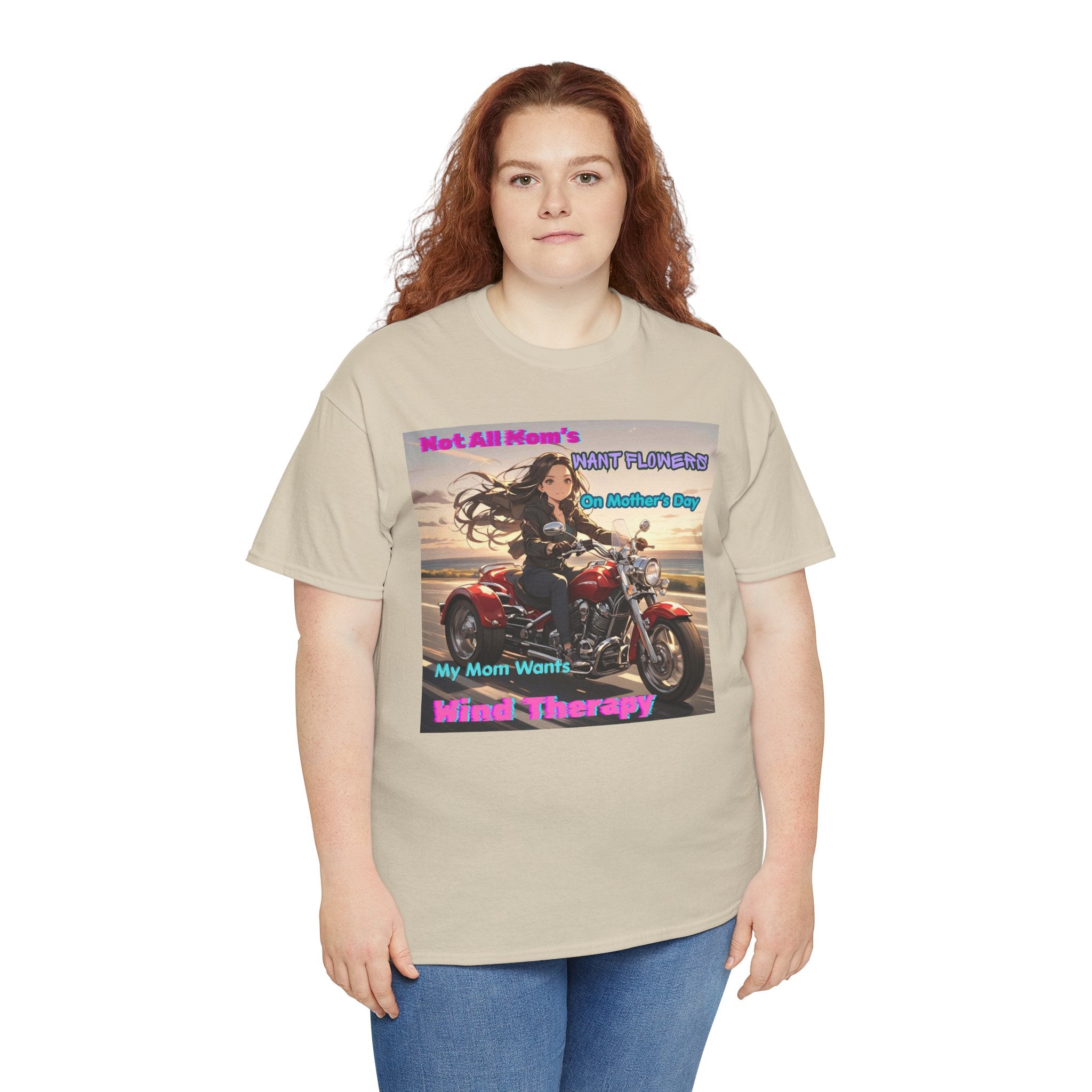Wind Therapy Motorcycle Mother's Day T‑Shirt — Mom’s Motorcycle Ride Graphic Tee